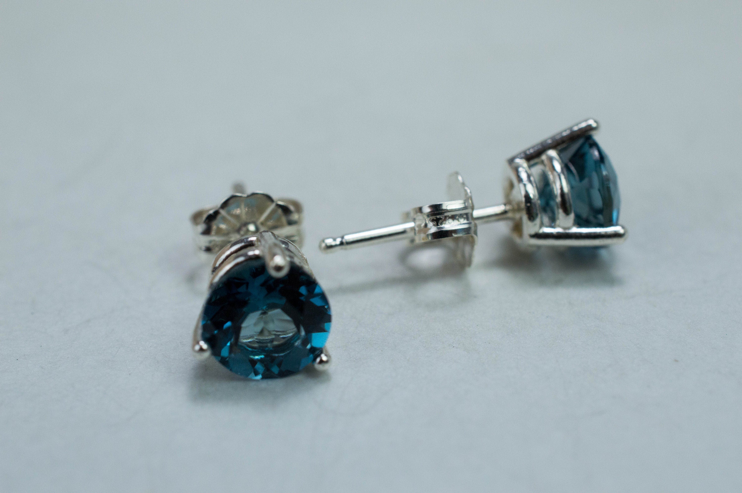 London Blue Topaz Earrings; Genuine Brazilian Topaz; 2.575cts - Mark Oliver Gems