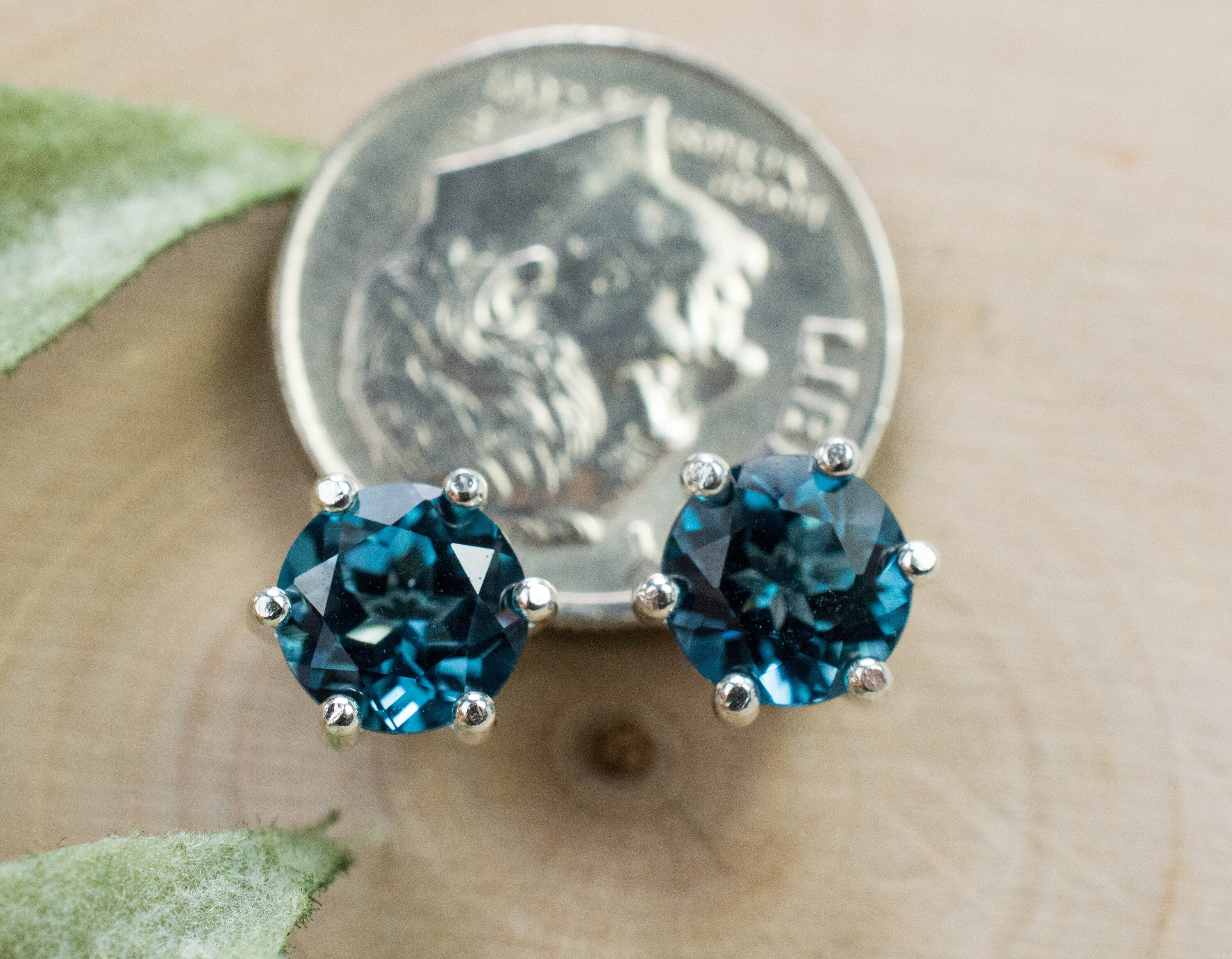 London Blue Topaz Earrings; Genuine Brazilian Topaz; 2.580cts - Mark Oliver Gems