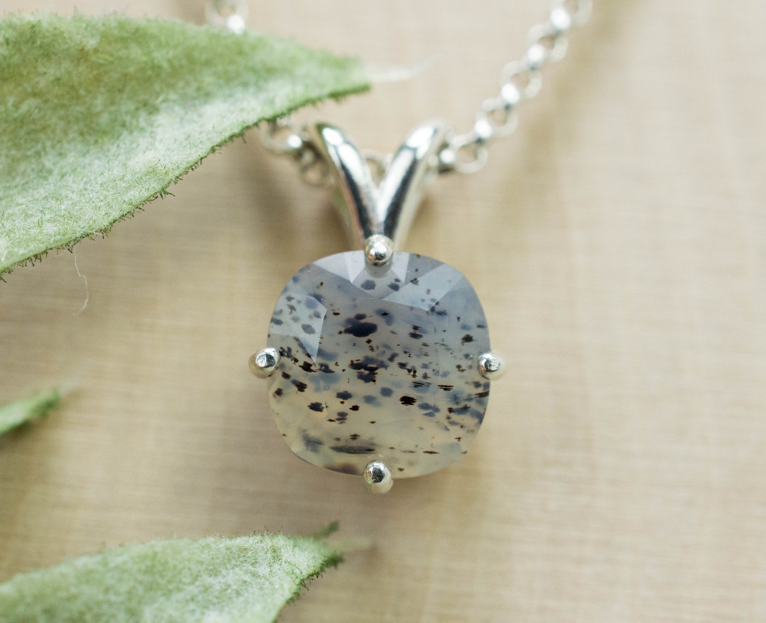 Montana Moss Agate Pendant, Natural Untreated Montana Agate; 1.940cts - Mark Oliver Gems