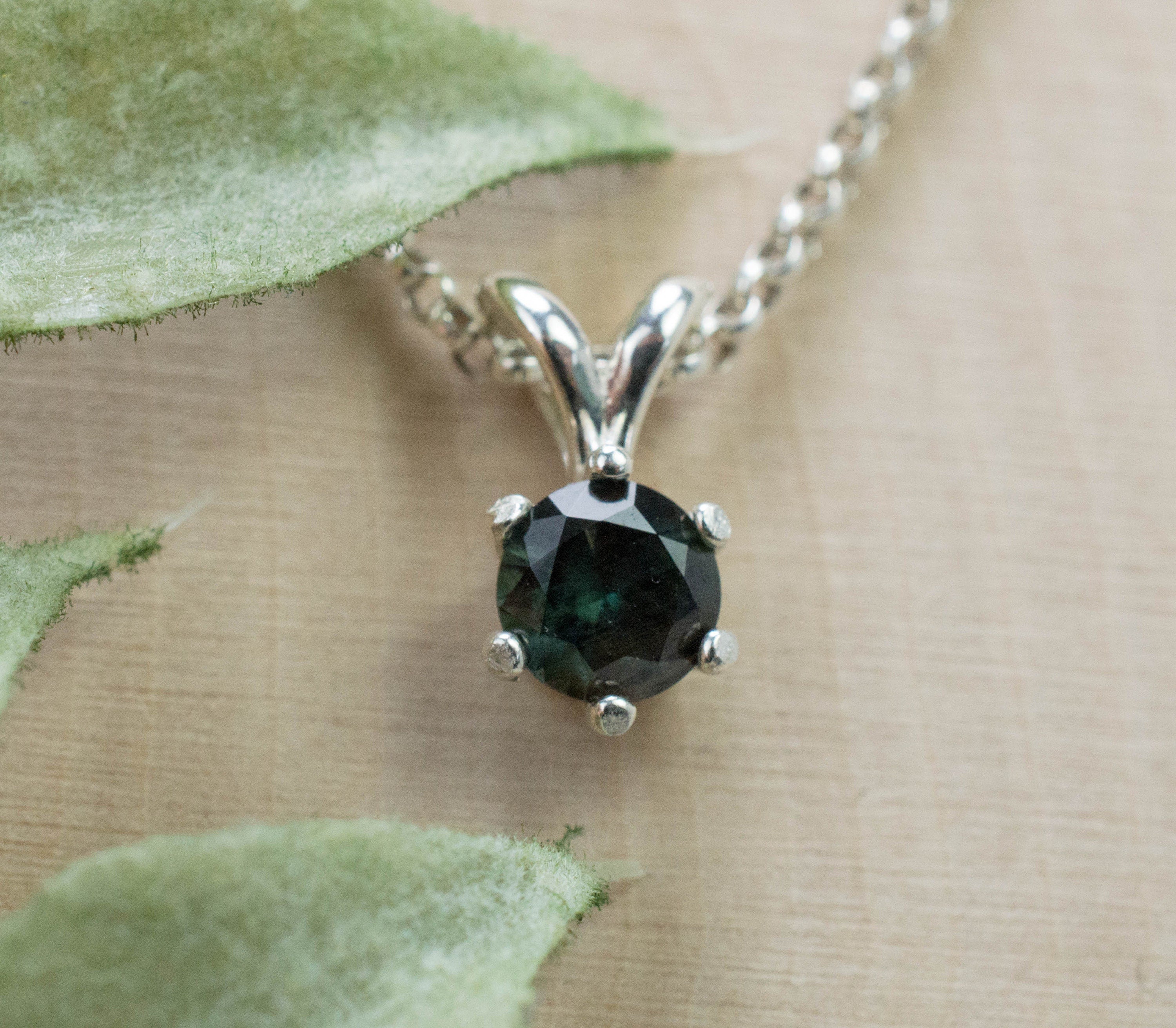 Teal Sapphire Pendant; Genuine Untreated Tanzania Sapphire; 0.685cts - Mark Oliver Gems