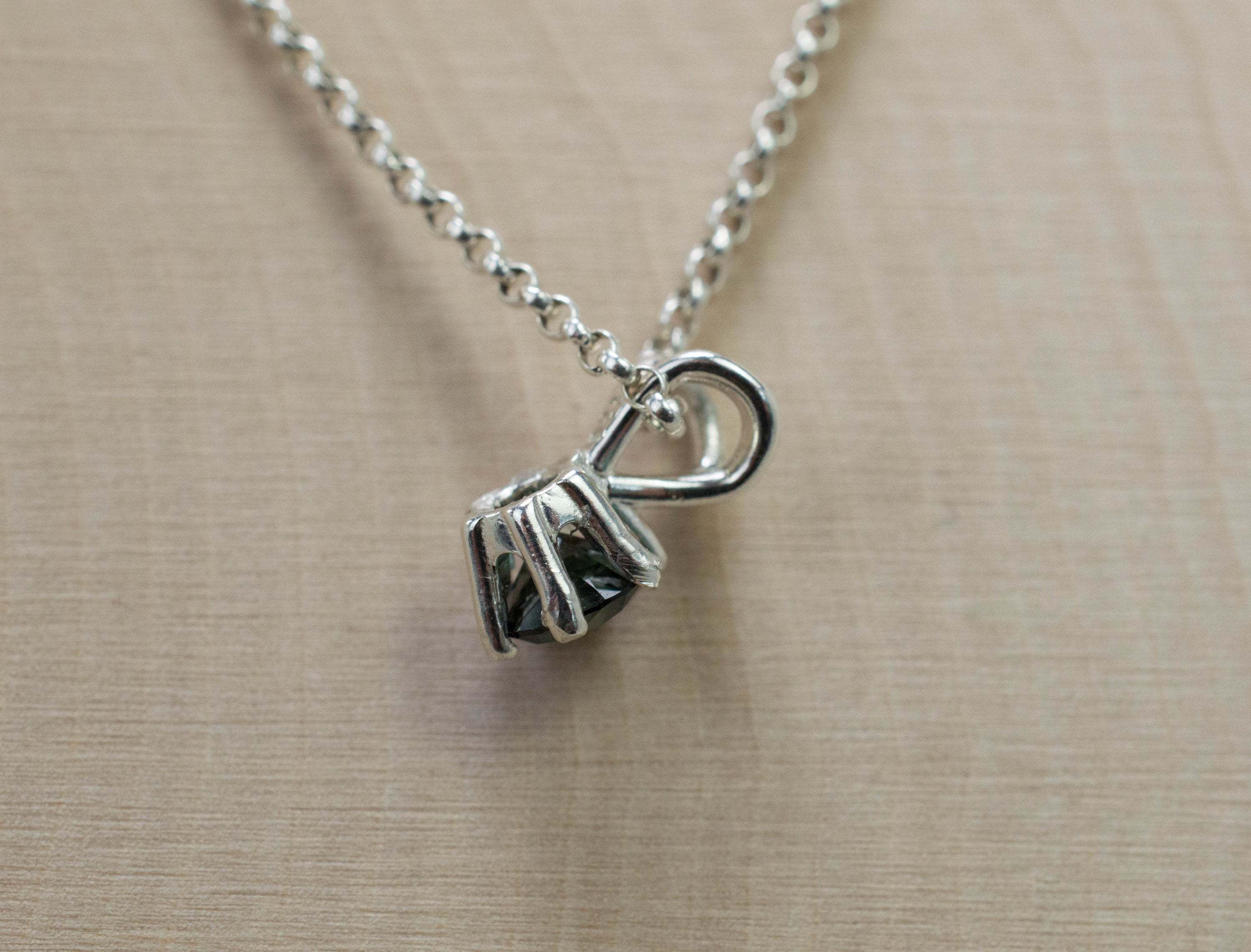 Teal Sapphire Pendant; Genuine Untreated Tanzania Sapphire; 0.685cts - Mark Oliver Gems