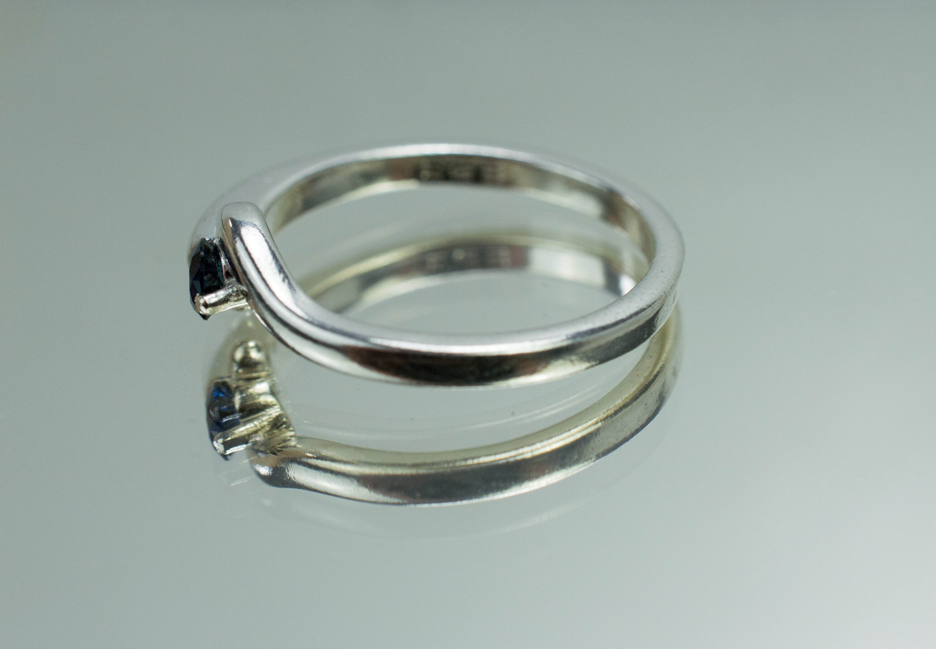 Blue Sapphire Ring, Genuine Untreated Tanzania Sapphire; 0.185cts - Mark Oliver Gems