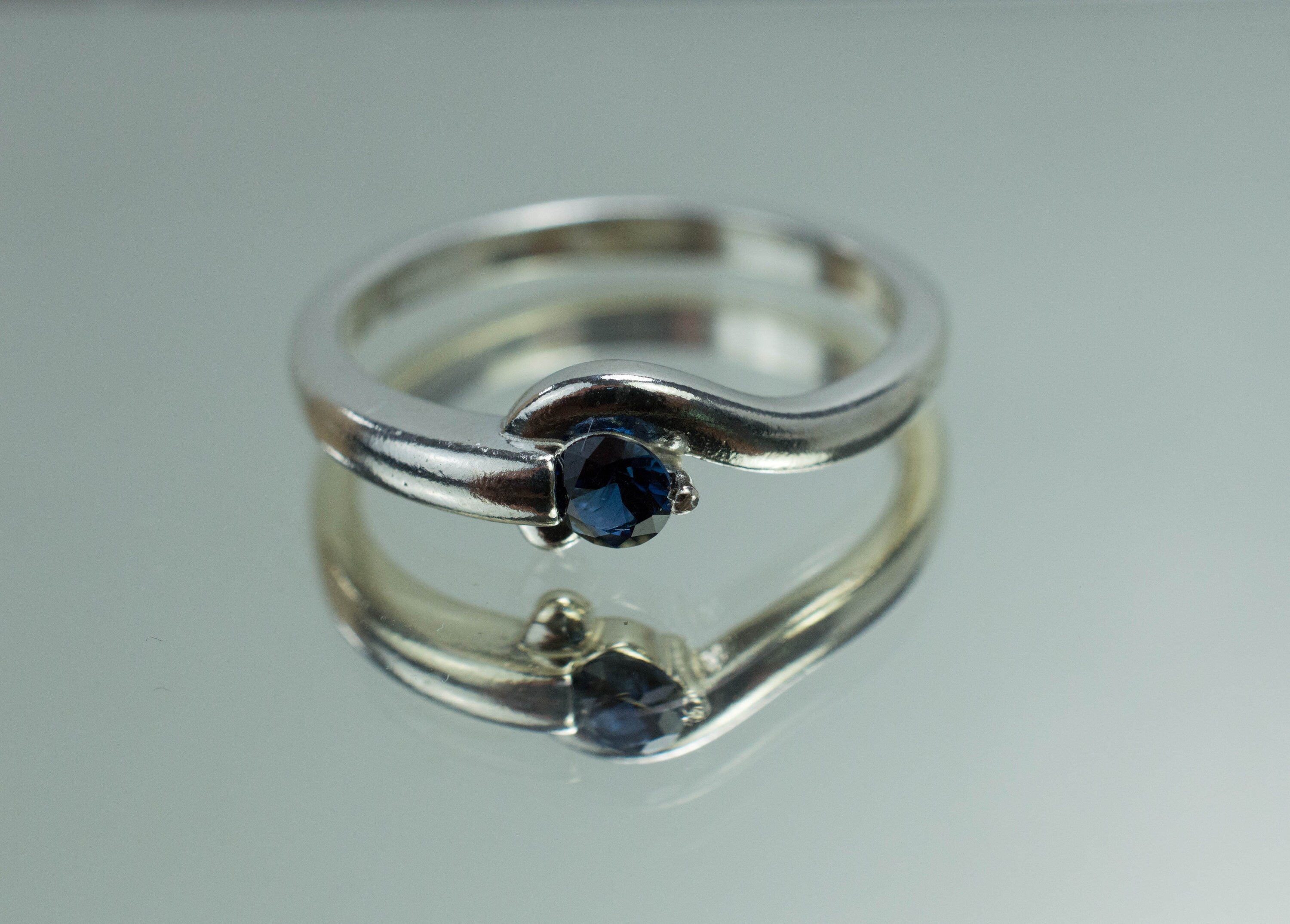 Blue Sapphire Ring, Genuine Untreated Tanzania Sapphire; 0.185cts - Mark Oliver Gems