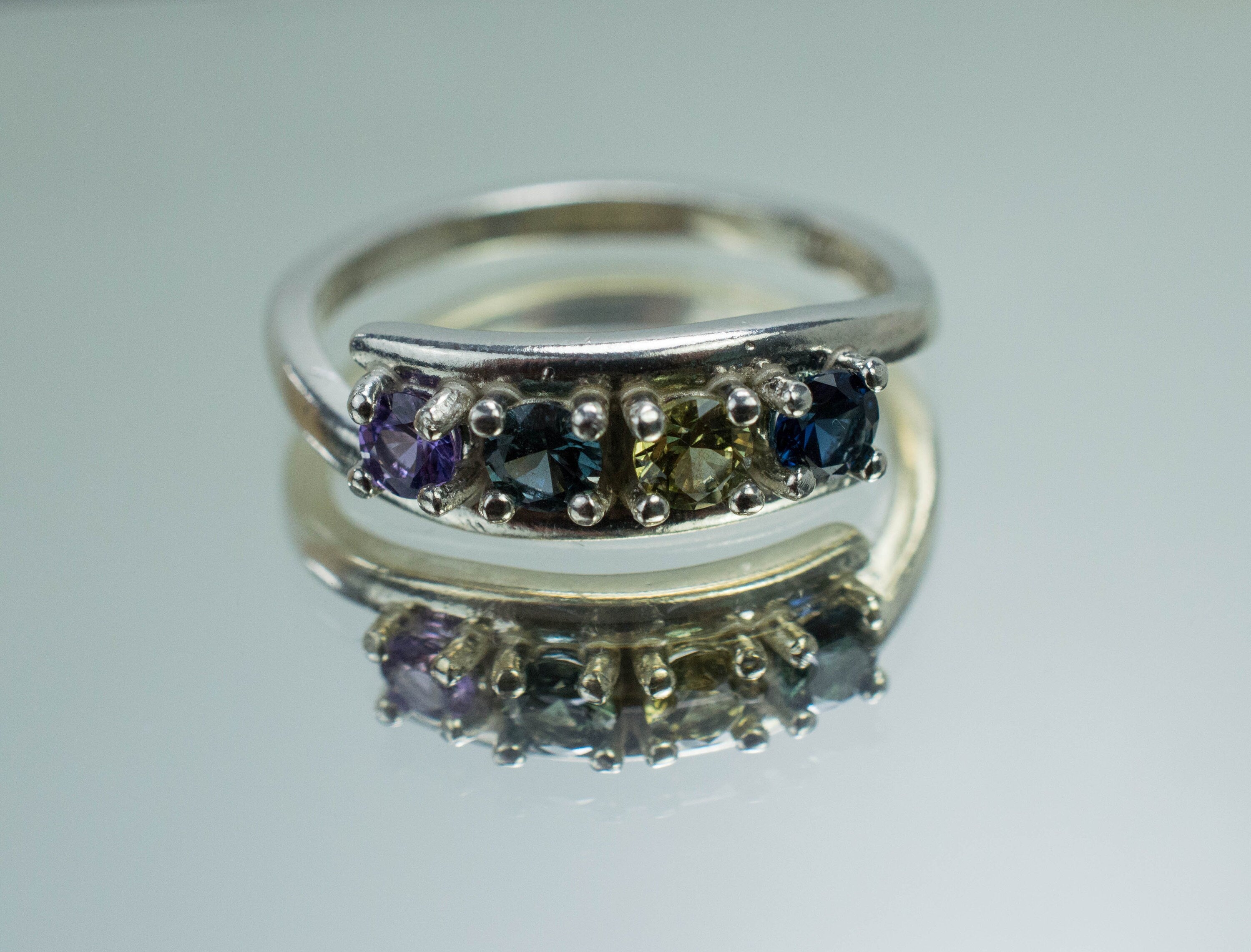 Sapphire Ring, Genuine Untreated Tanzania Sapphires - Mark Oliver Gems