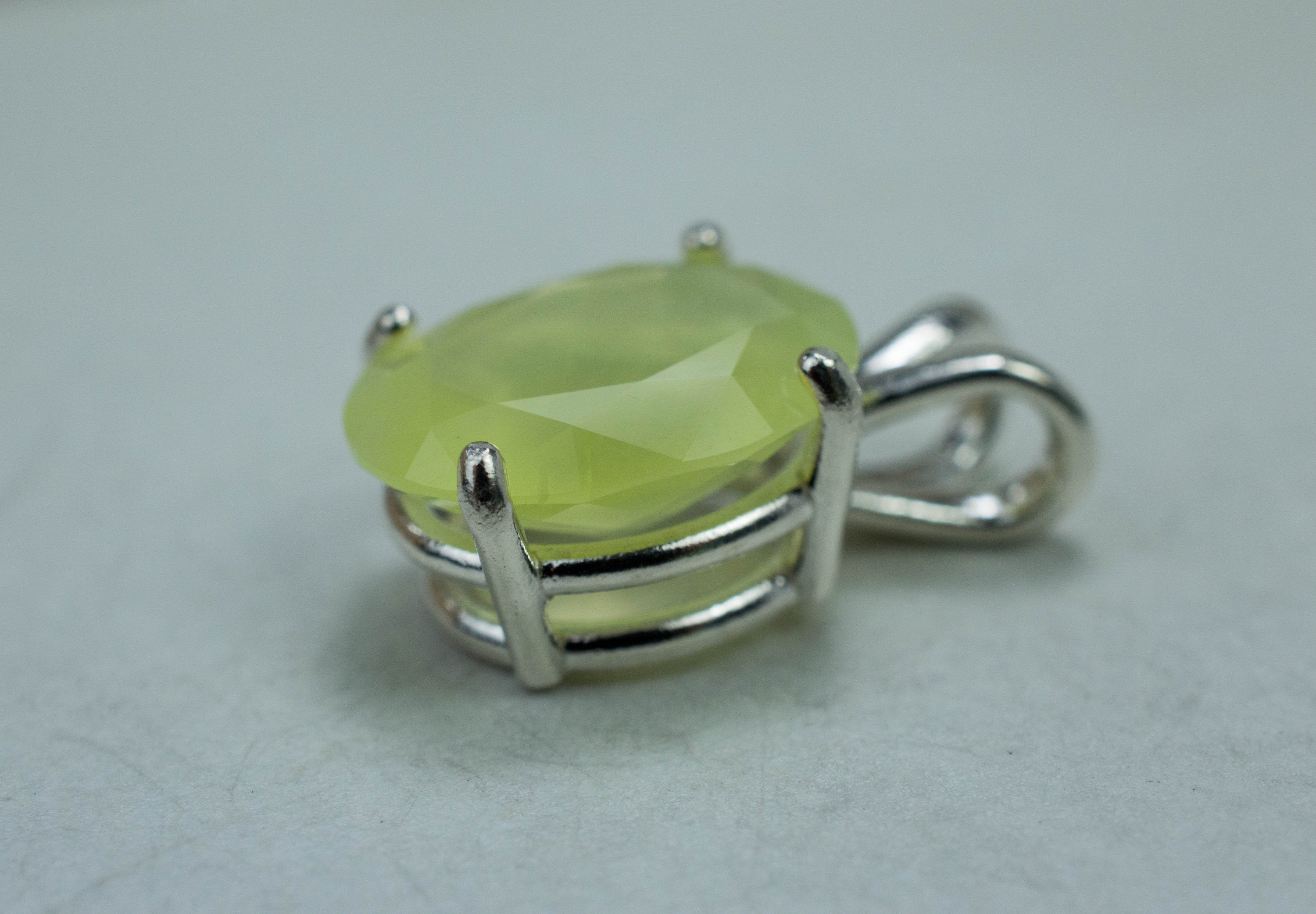 Prehnite Pendant; Natural and Untreated Australia Yellow Prehnite; 4.340cts - Mark Oliver Gems