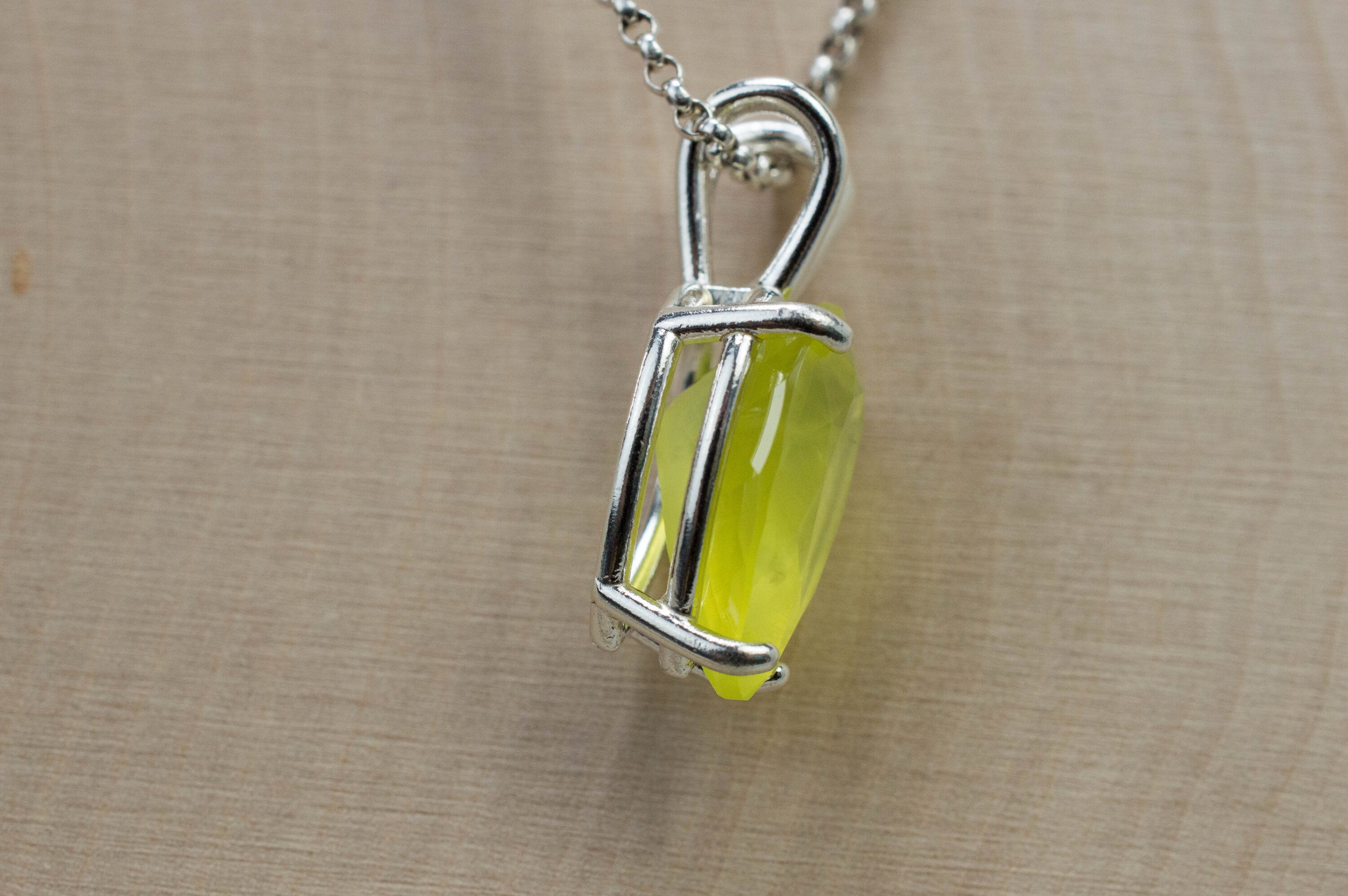Prehnite Pendant; Natural and Untreated Australia Yellow Prehnite; 5.020cts - Mark Oliver Gems