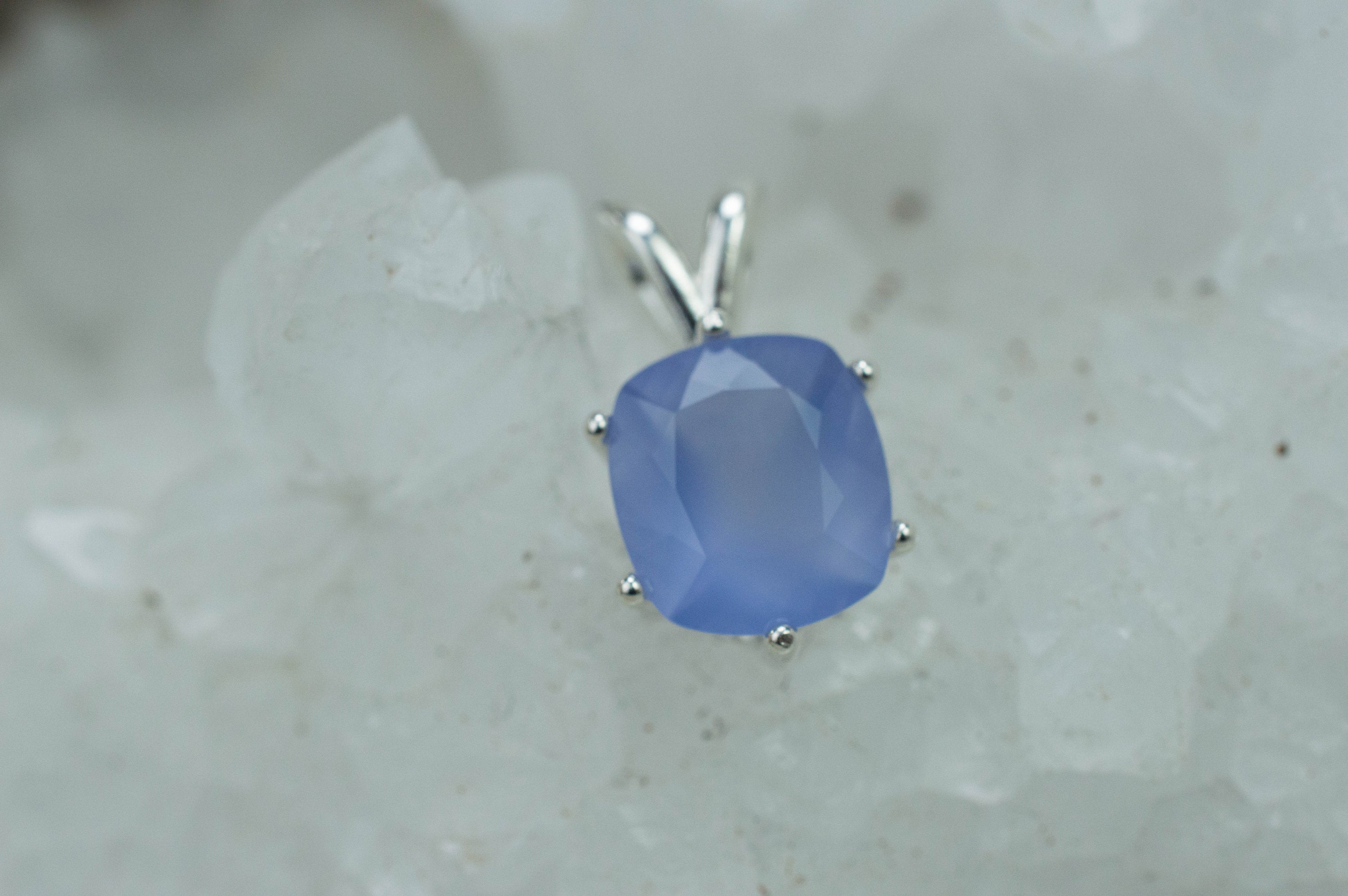 Blue Agate Pendant; Genuine Untreated Namibia Agate; 2.340cts - Mark Oliver Gems