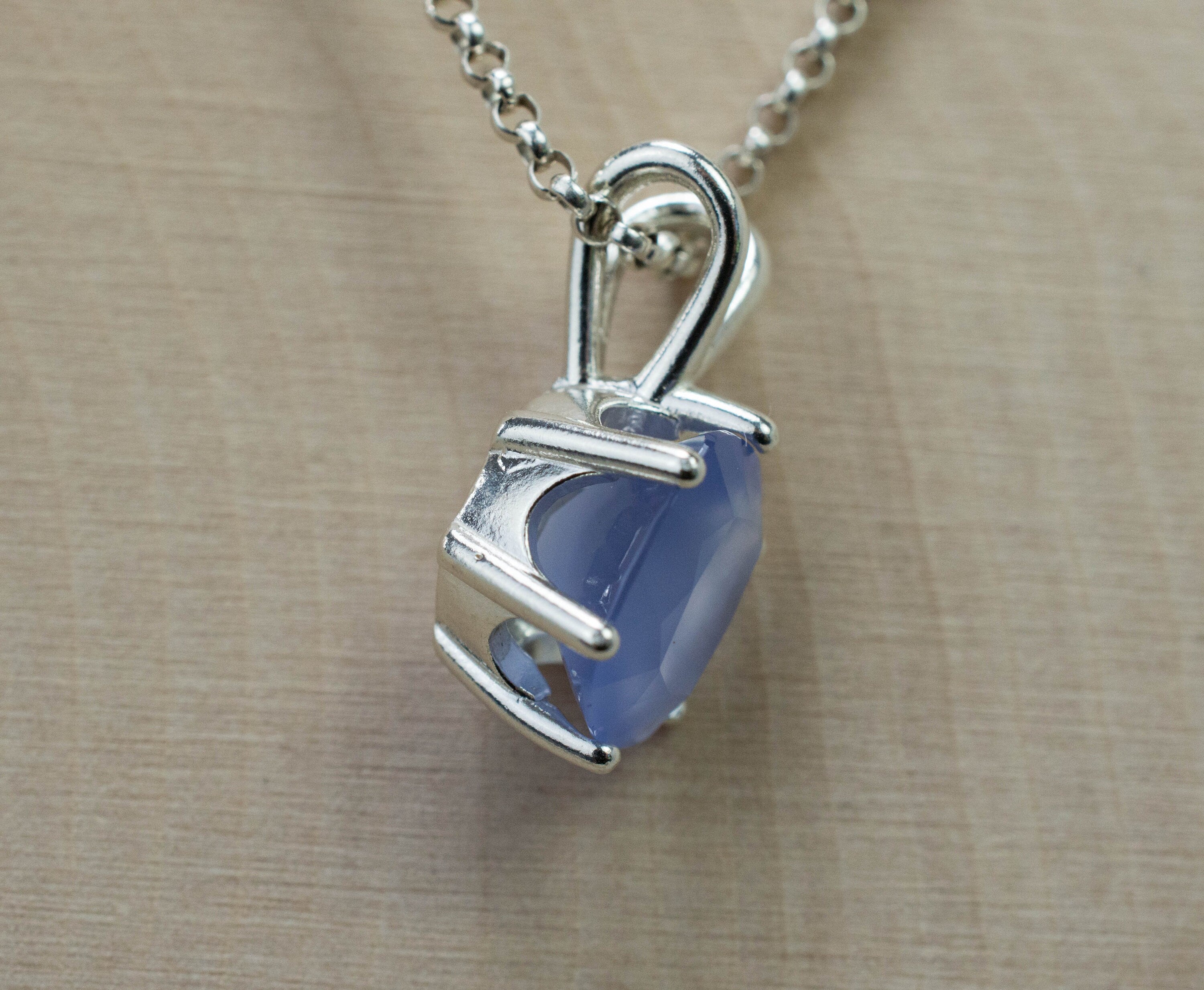 Blue Agate Pendant; Genuine Untreated Namibia Agate; 2.340cts - Mark Oliver Gems