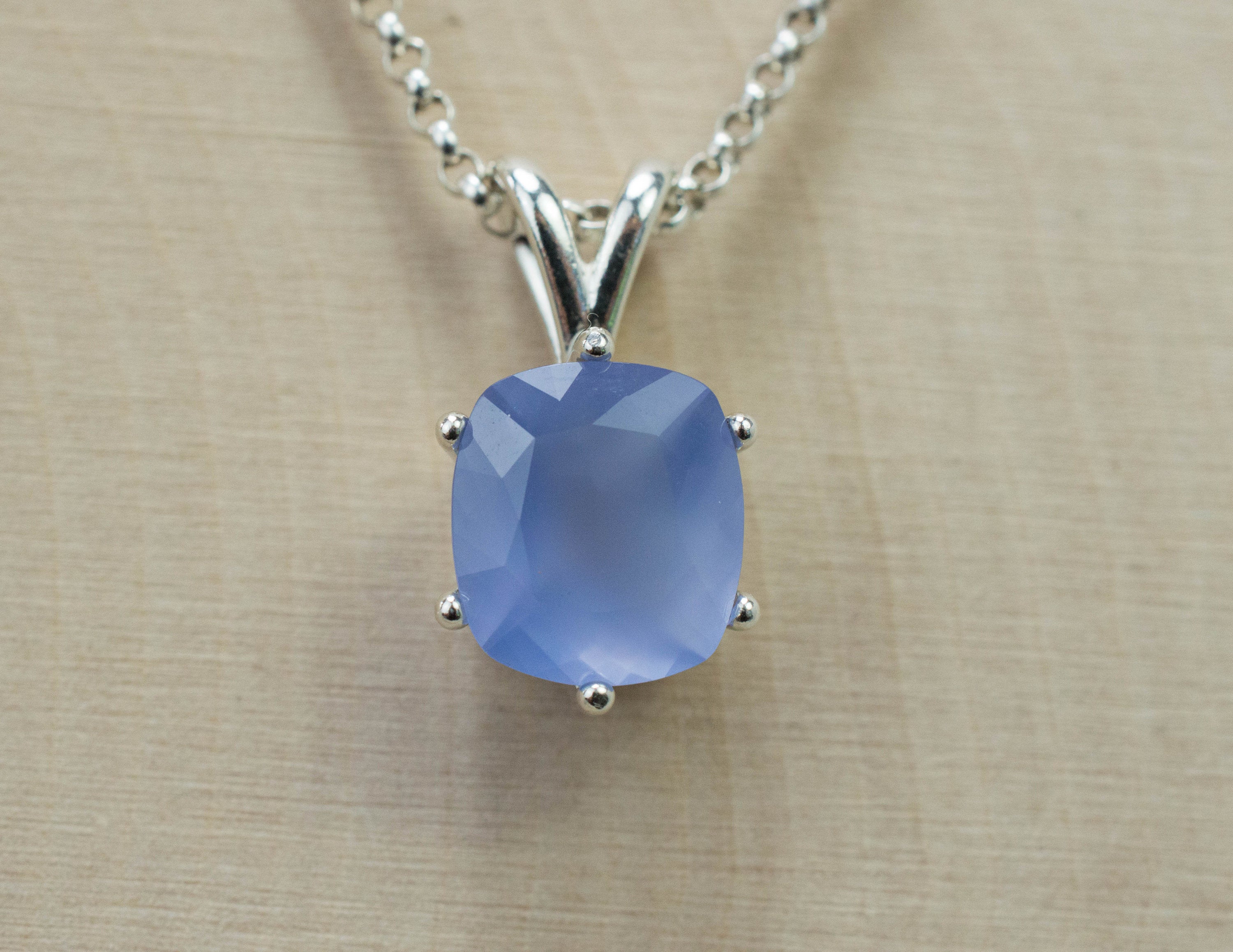 Blue Agate Pendant; Genuine Untreated Namibia Agate; 2.340cts - Mark Oliver Gems