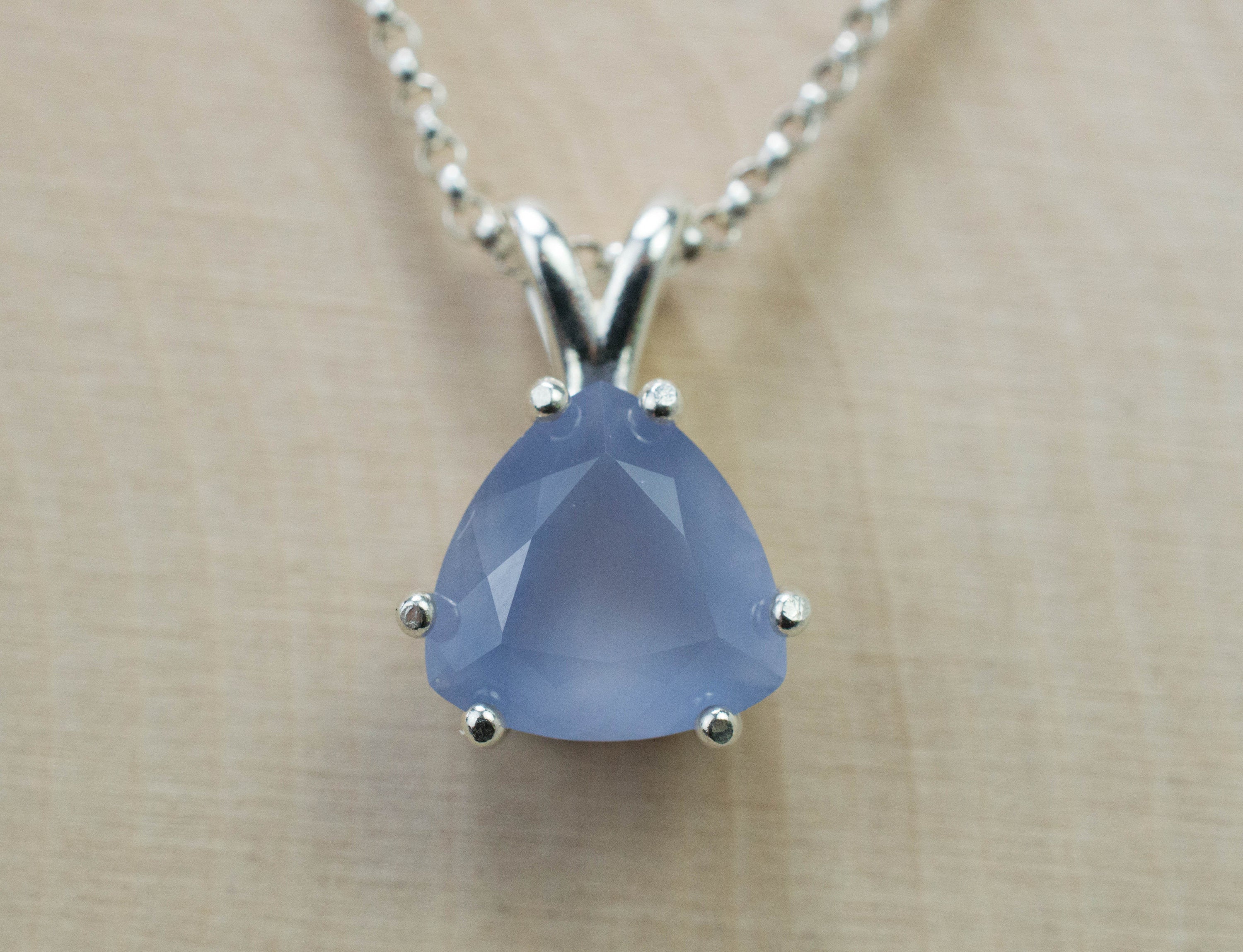 Blue Agate Pendant; Genuine Untreated Namibia Agate; 2.915cts - Mark Oliver Gems