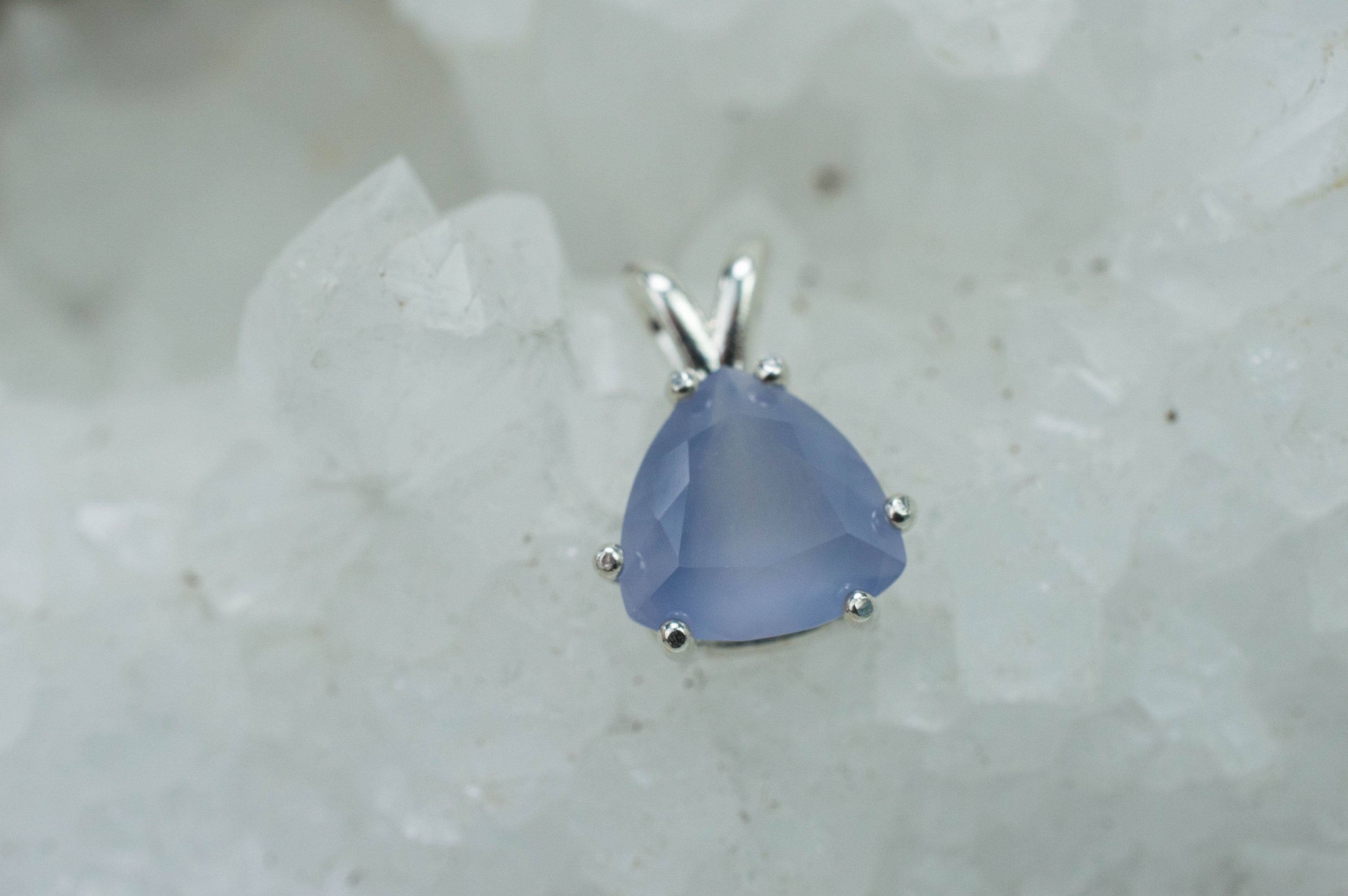 Blue Agate Pendant; Genuine Untreated Namibia Agate; 2.915cts - Mark Oliver Gems