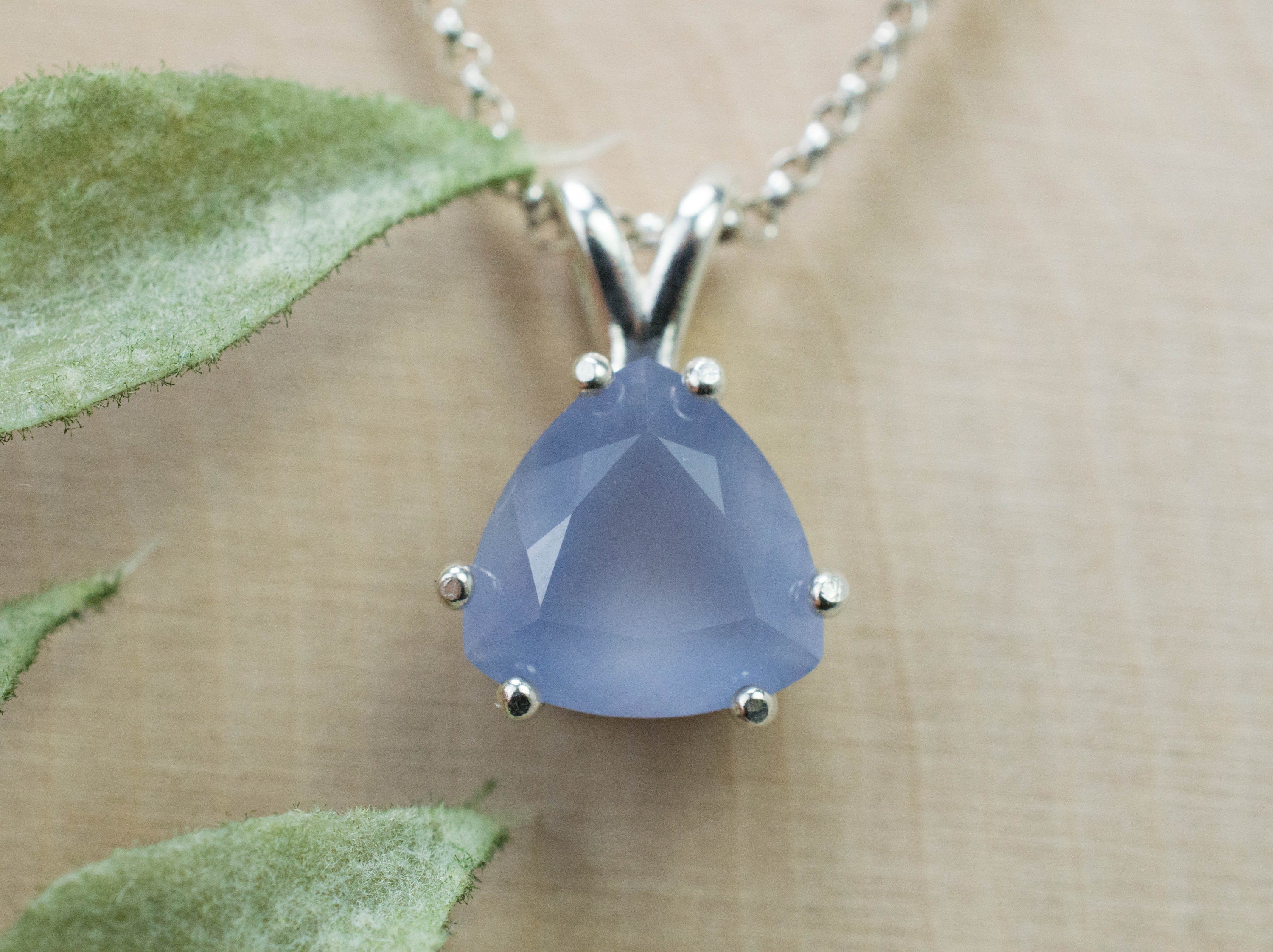 Blue Agate Pendant; Genuine Untreated Namibia Agate; 2.915cts - Mark Oliver Gems