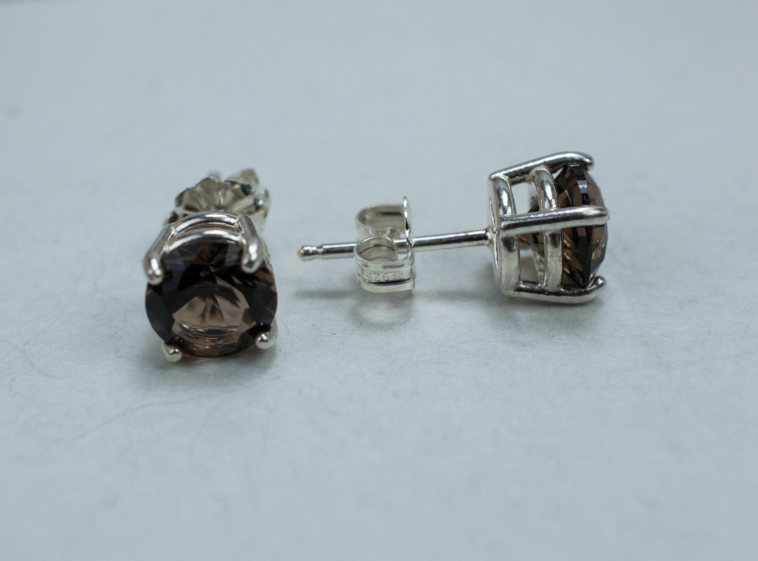 Smoky Quartz Earrings; Genuine Untreated USA Quartz; 2.280cts - Mark Oliver Gems