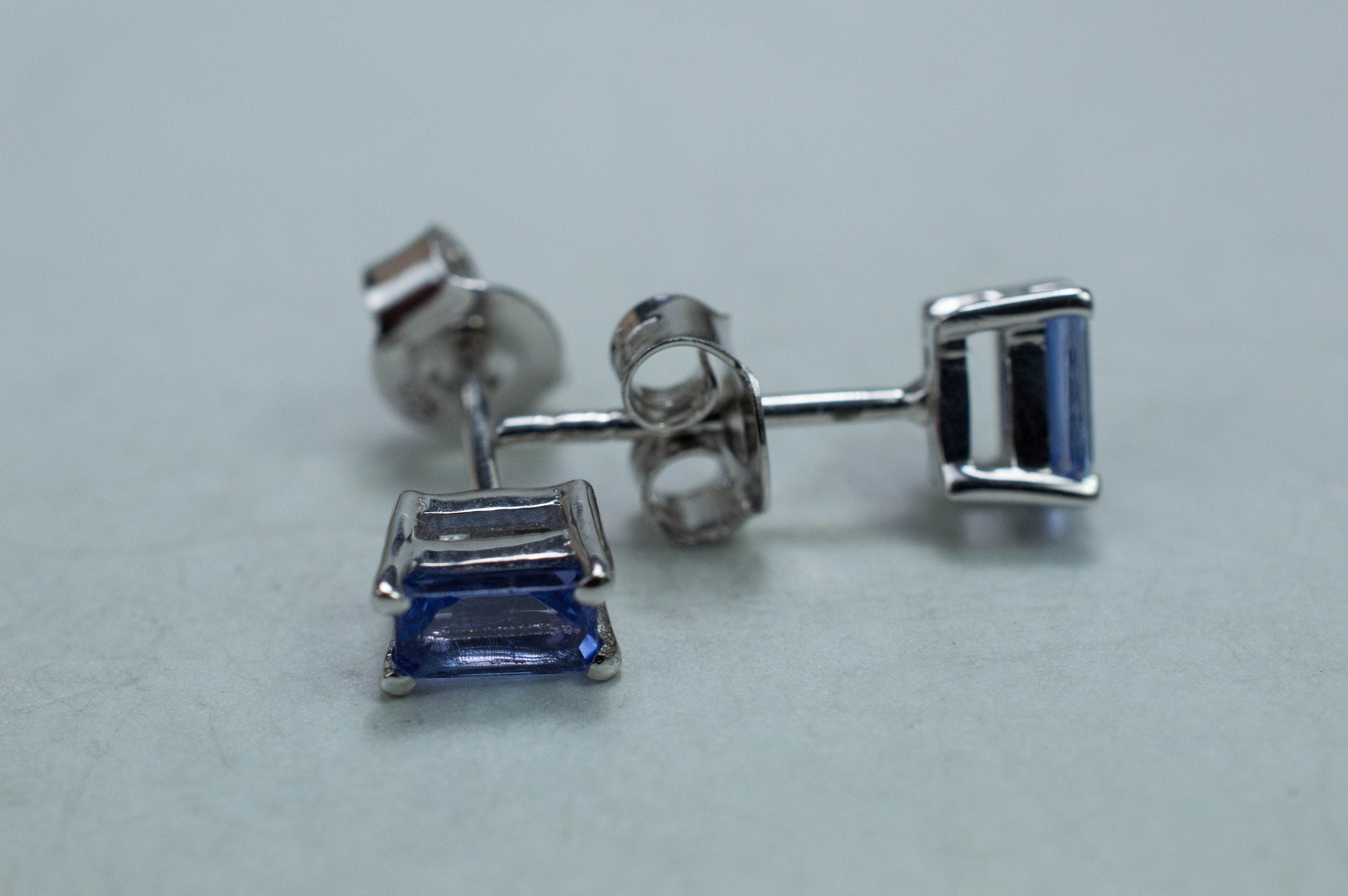 Tanzanite Earrings; Natural Tanzania Tanzanite; 0.650cts - Mark Oliver Gems