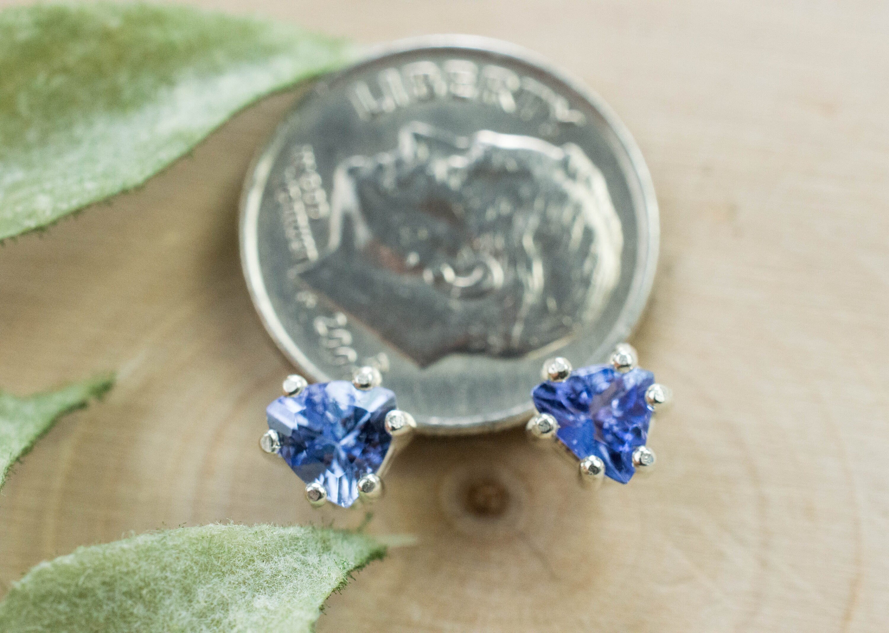 Tanzanite Earrings; Natural Tanzania Tanzanite; 0.790cts - Mark Oliver Gems