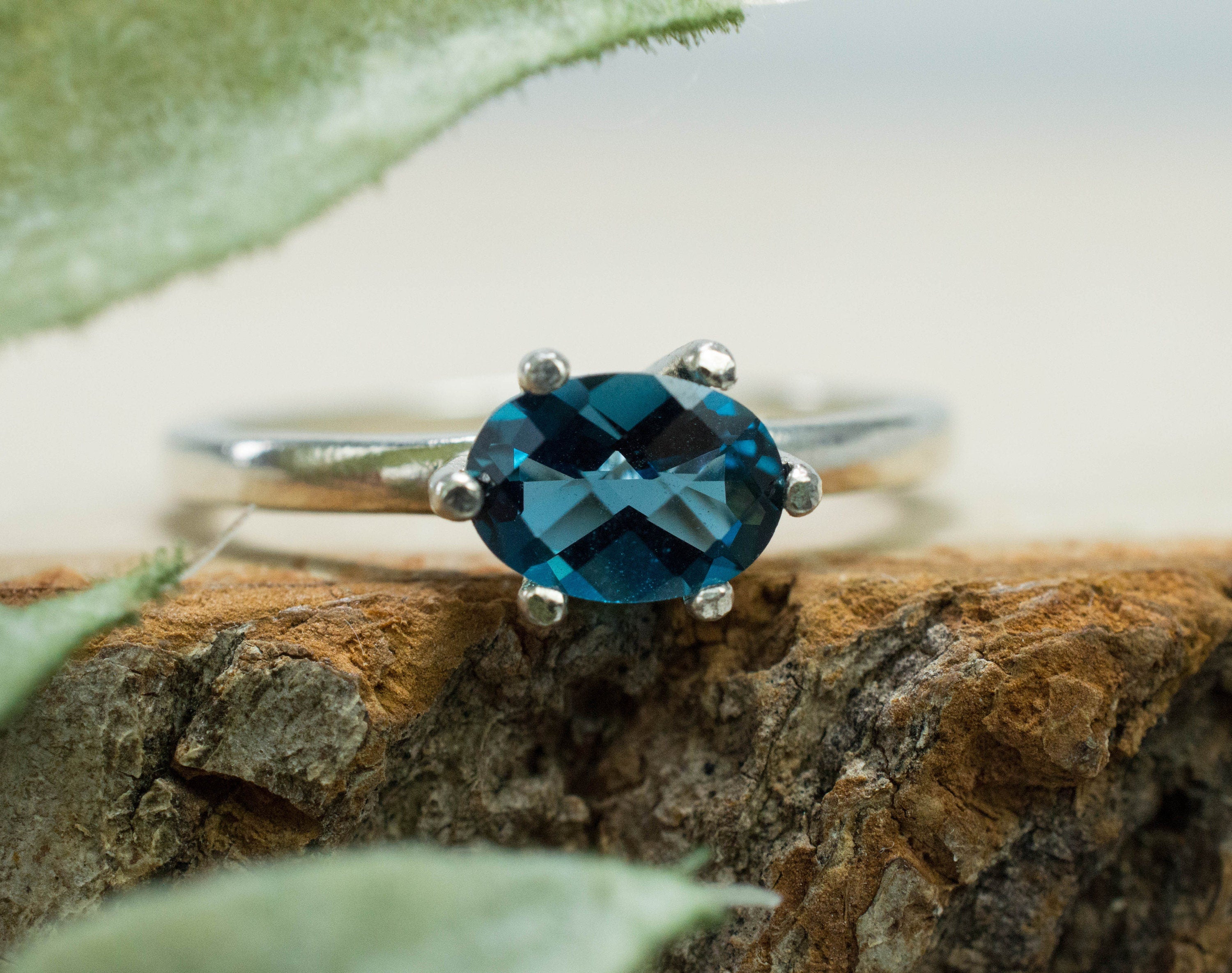 London Blue Topaz Ring, Genuine Brazil Topaz; 0.935cts - Mark Oliver Gems