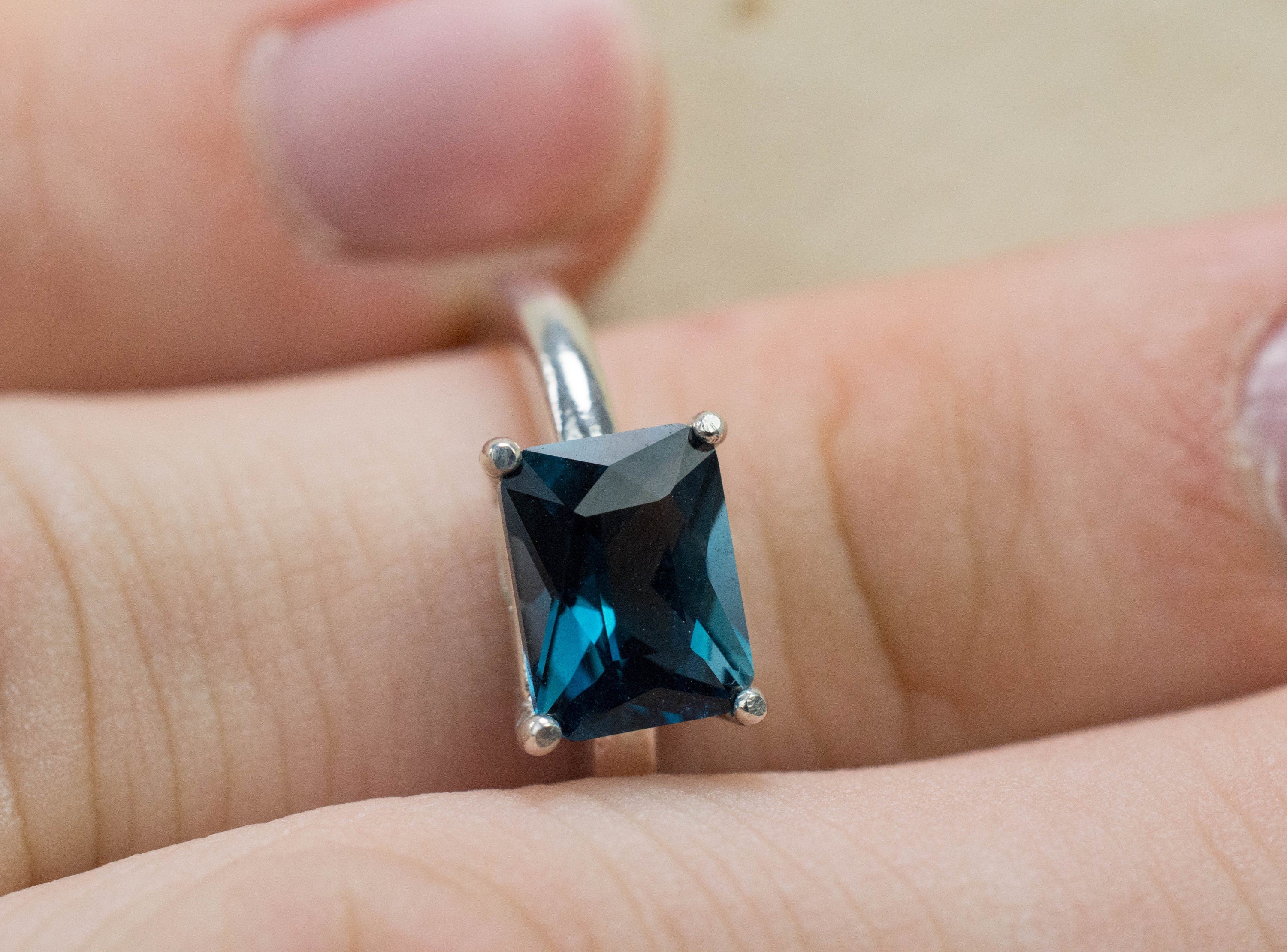London Blue Topaz Ring, Genuine Brazil Topaz; 1.865cts - Mark Oliver Gems