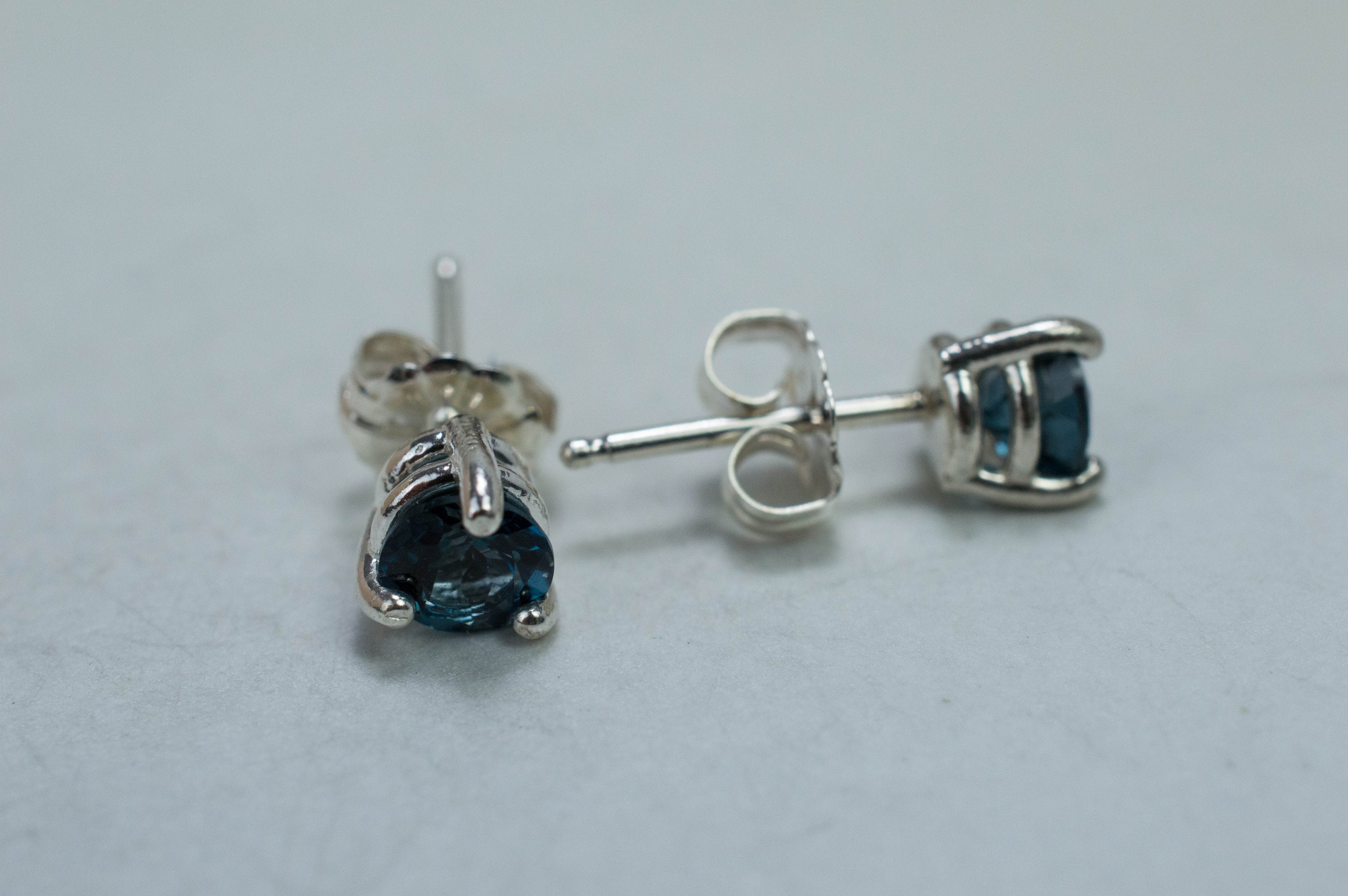 London Blue Topaz Earrings; Genuine Brazilian Topaz; 1.015cts - Mark Oliver Gems