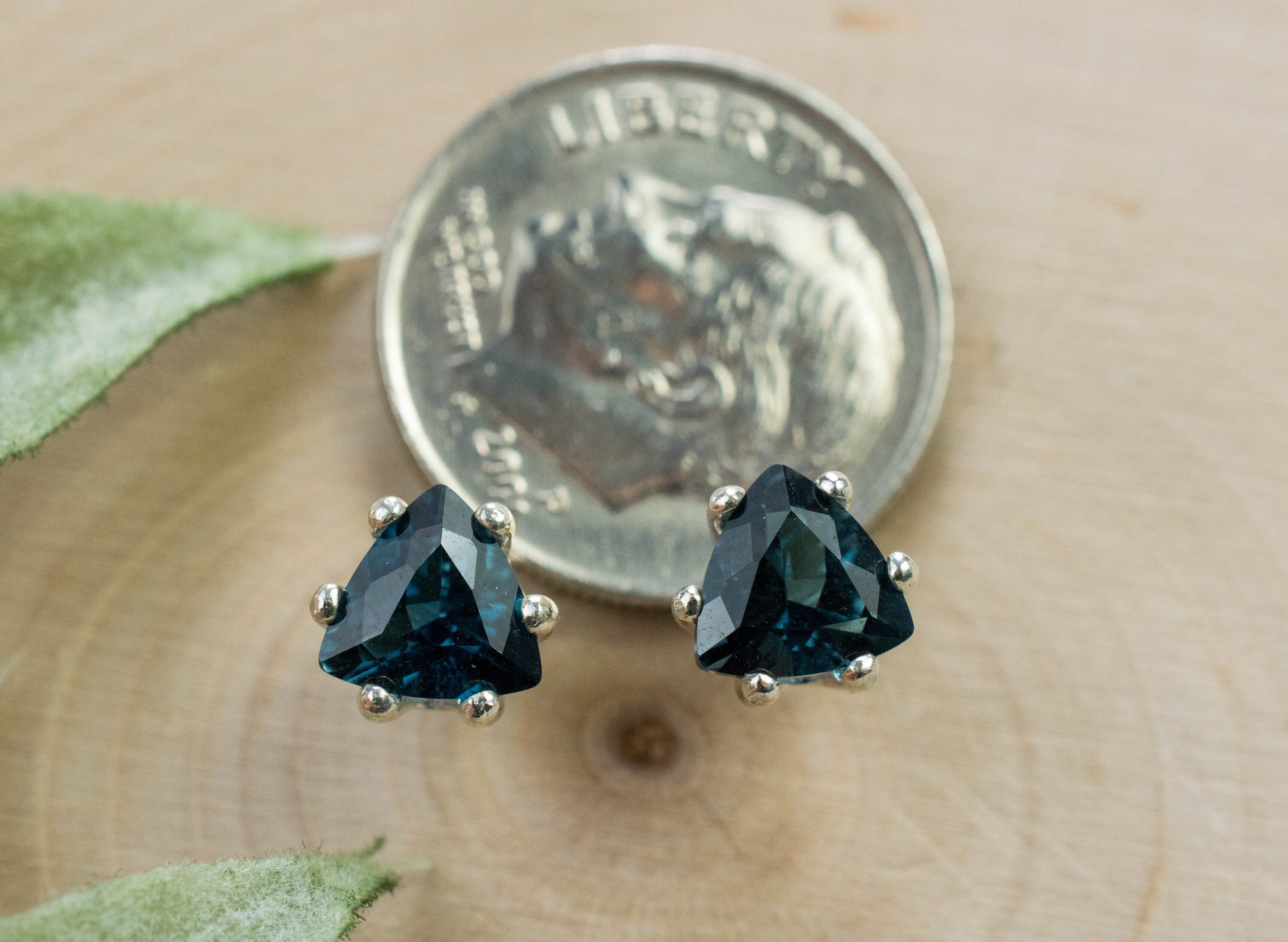 London Blue Topaz Earrings; Genuine Brazilian Topaz; 1.620cts - Mark Oliver Gems