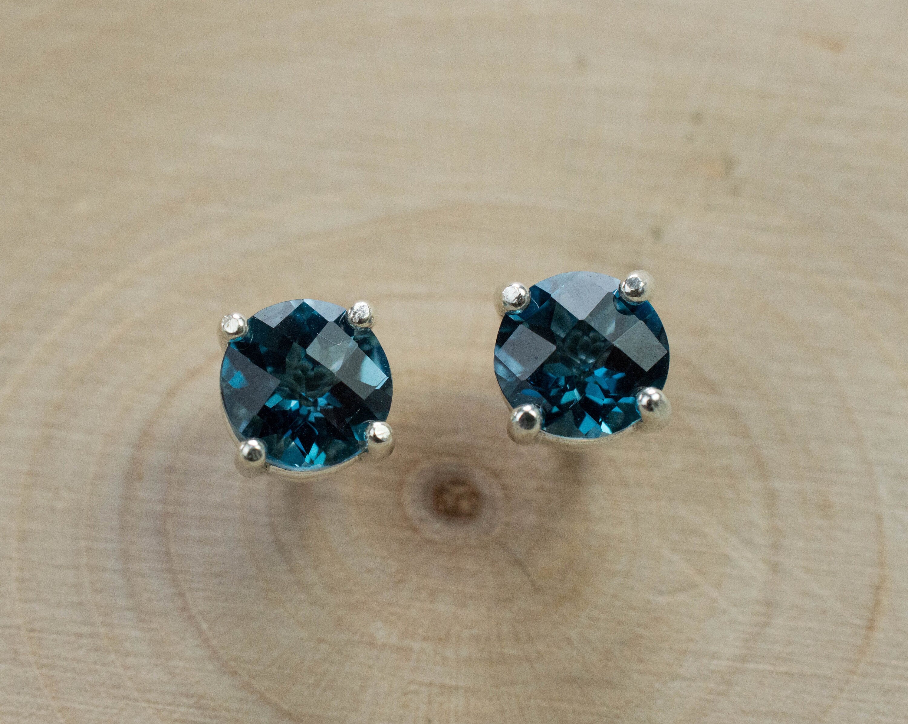 London Blue Topaz Earrings; Genuine Brazilian Topaz; 1.770cts - Mark Oliver Gems