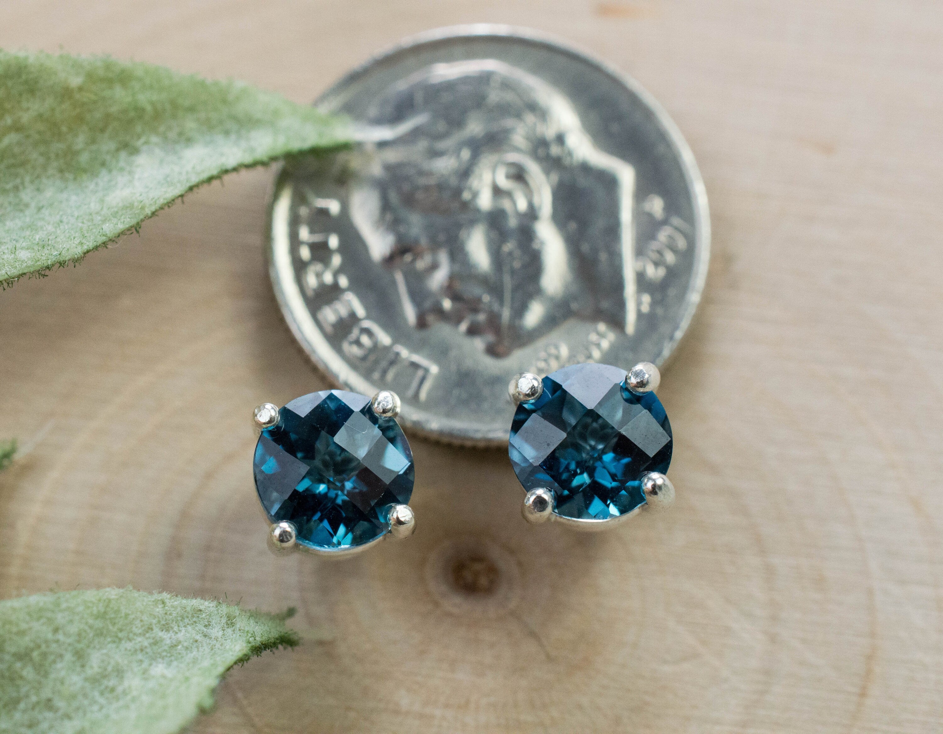 London Blue Topaz Earrings; Genuine Brazilian Topaz; 1.770cts - Mark Oliver Gems