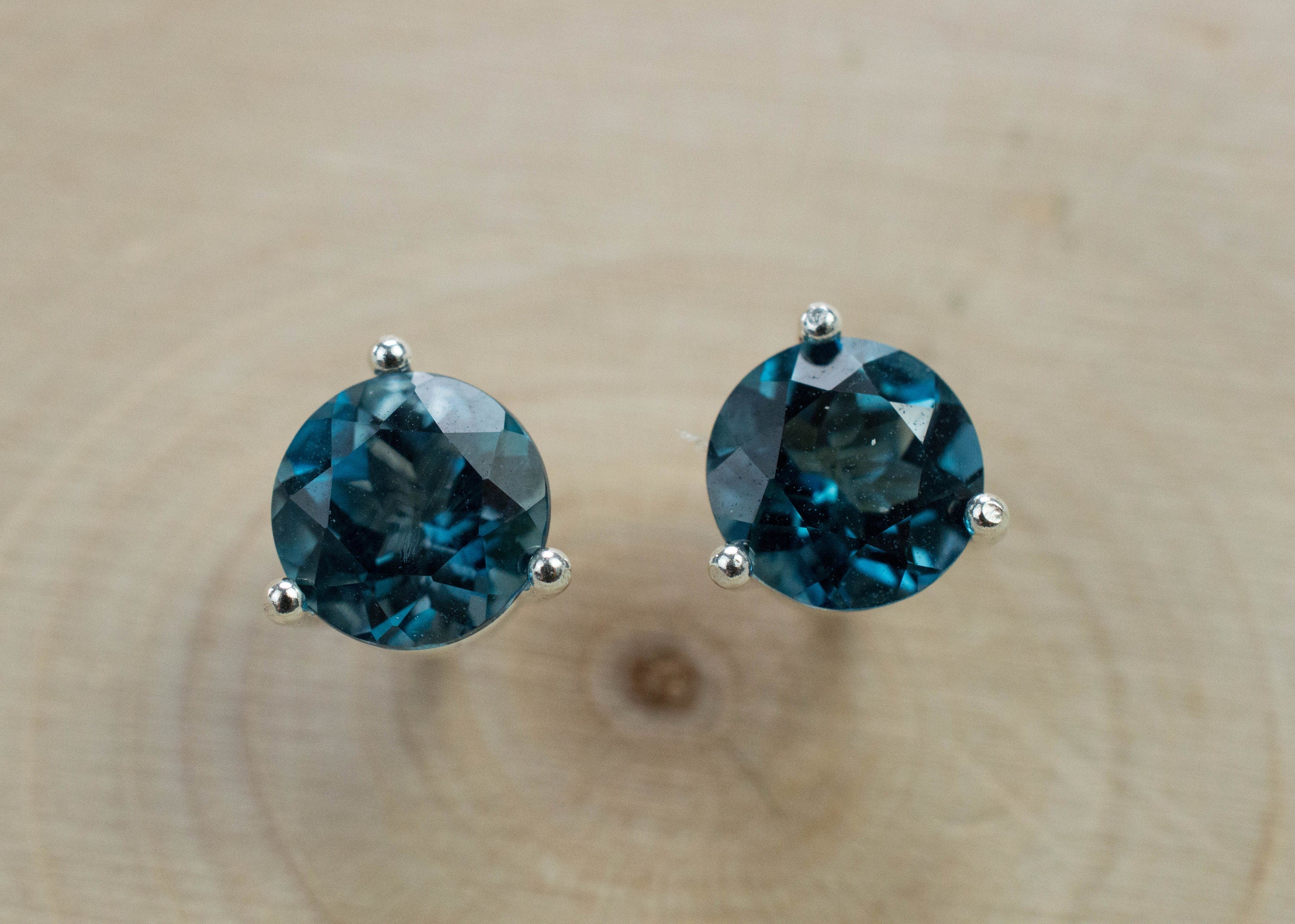 London Blue Topaz Earrings; Genuine Brazilian Topaz; 2.575cts - Mark Oliver Gems