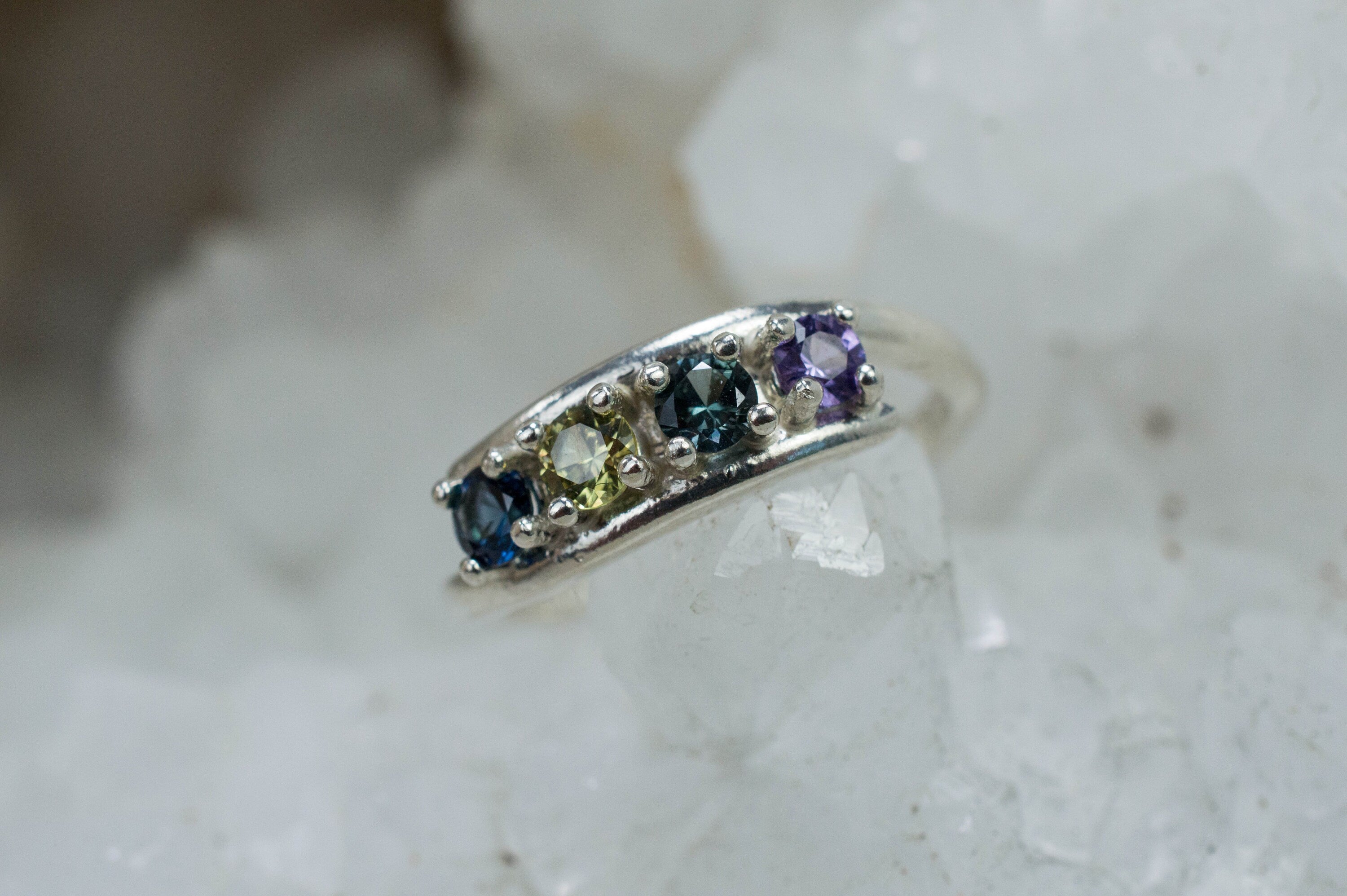 Sapphire Ring, Genuine Untreated Tanzania Sapphires - Mark Oliver Gems