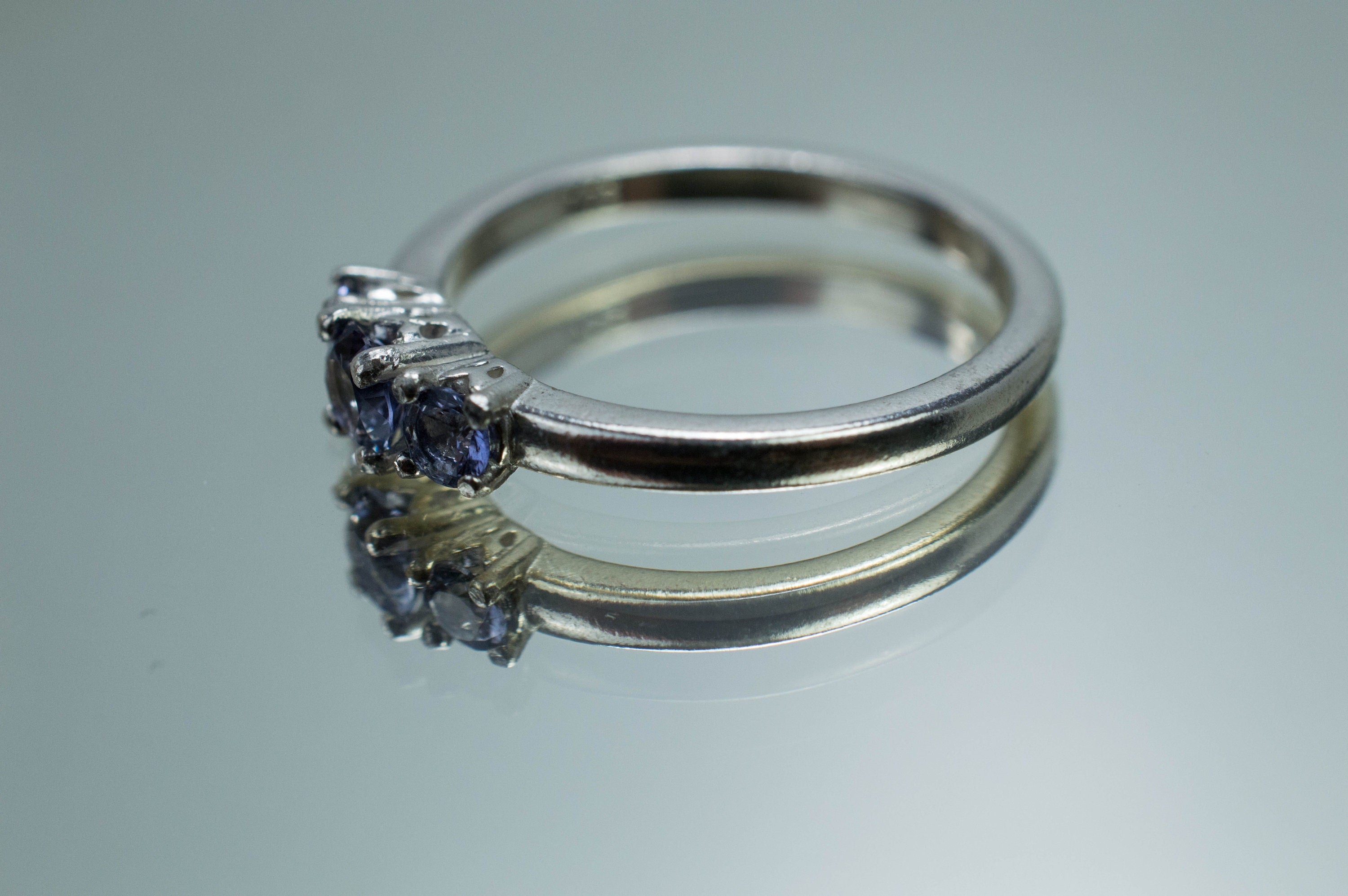 Iolite Ring; Natural Untreated Madagascar Iolites; 0.350cts - Mark Oliver Gems