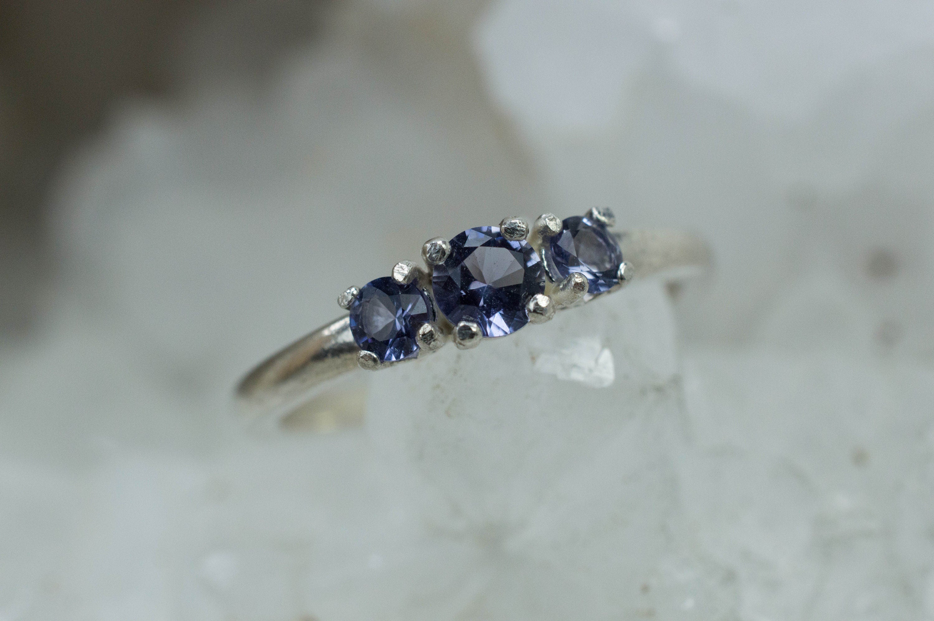 Iolite Ring; Natural Untreated Madagascar Iolites; 0.350cts - Mark Oliver Gems