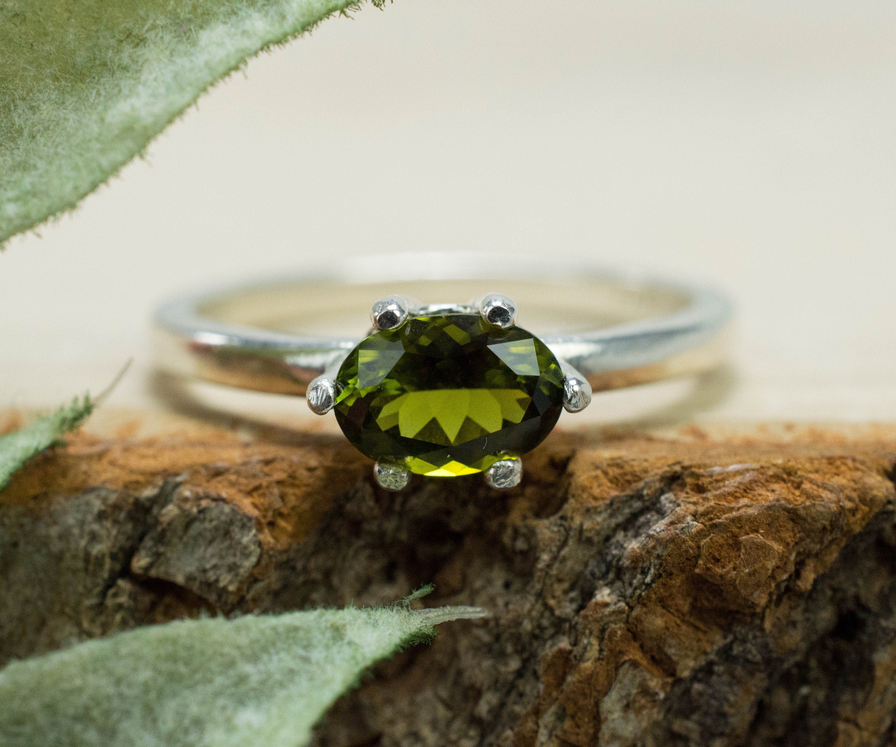 Tourmaline Ring; Genuine Untreated Tanzania Dravite Tourmaline; 0.815cts - Mark Oliver Gems