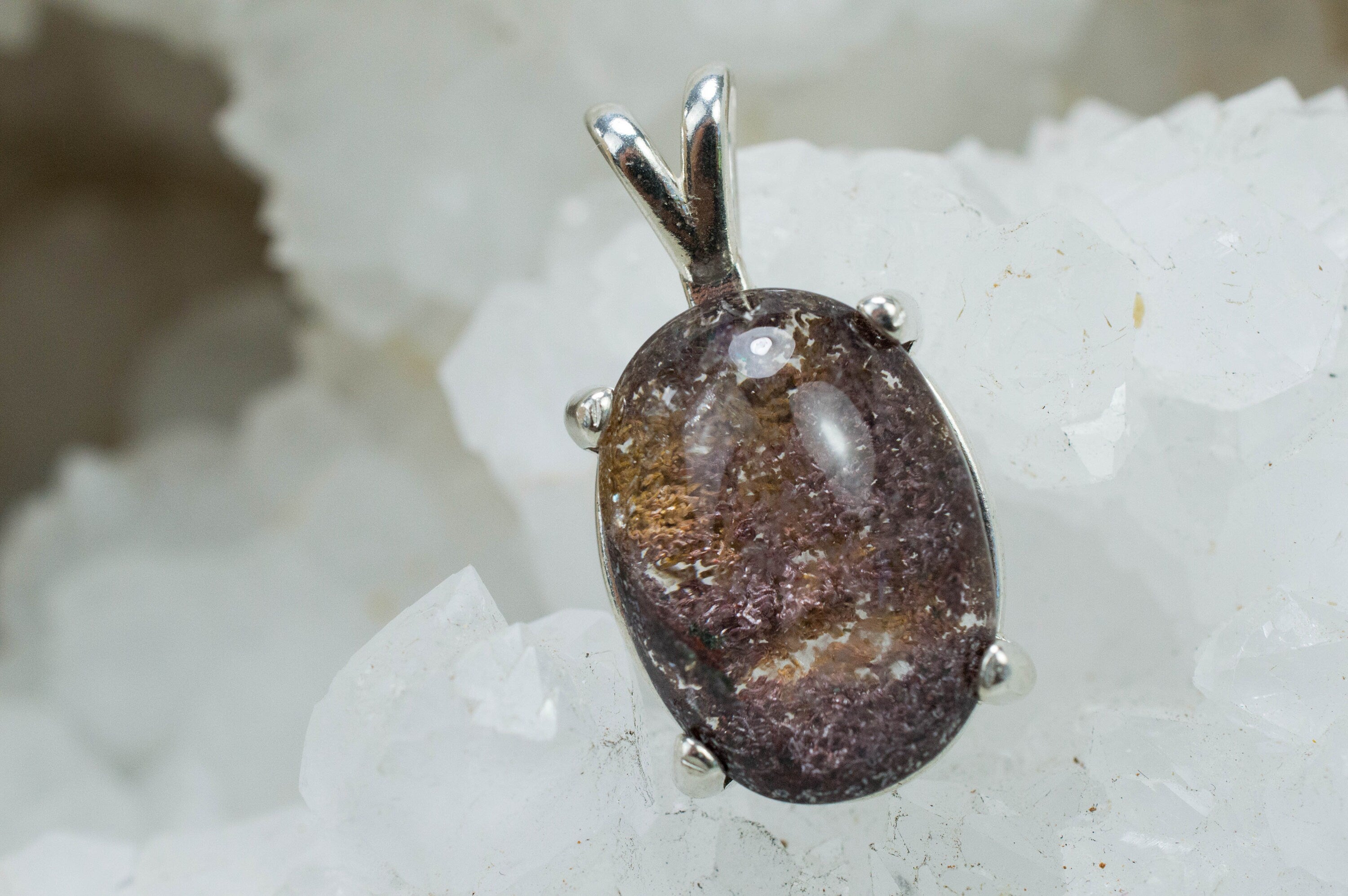 Garden Quartz Pendant, Natural Untreated Brazil Lodolite Quartz; 14.415cts - Mark Oliver Gems