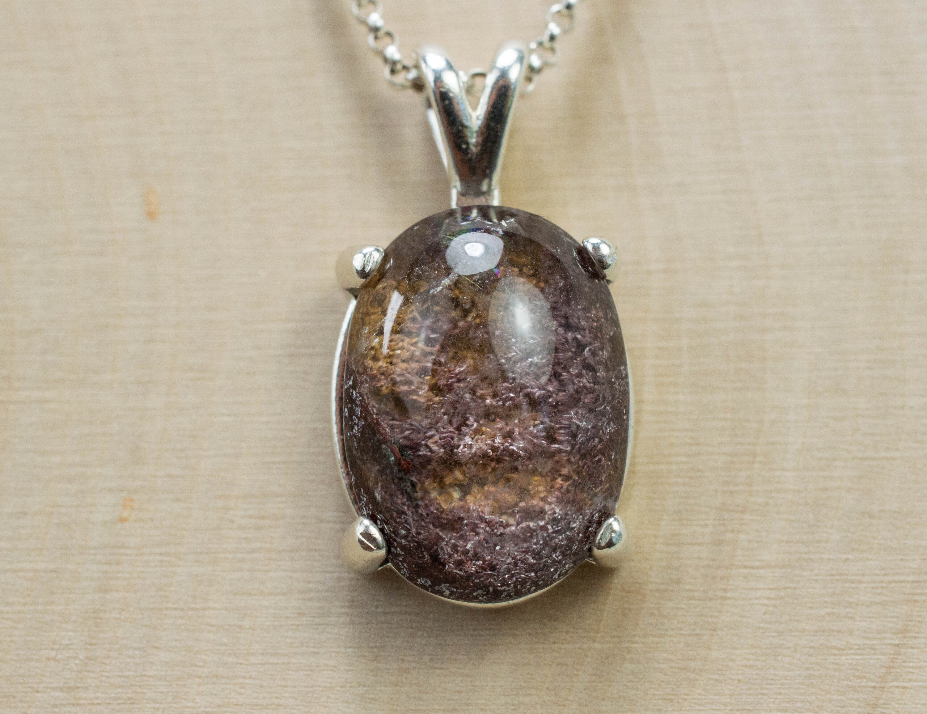 Garden Quartz Pendant, Natural Untreated Brazil Lodolite Quartz; 14.415cts - Mark Oliver Gems