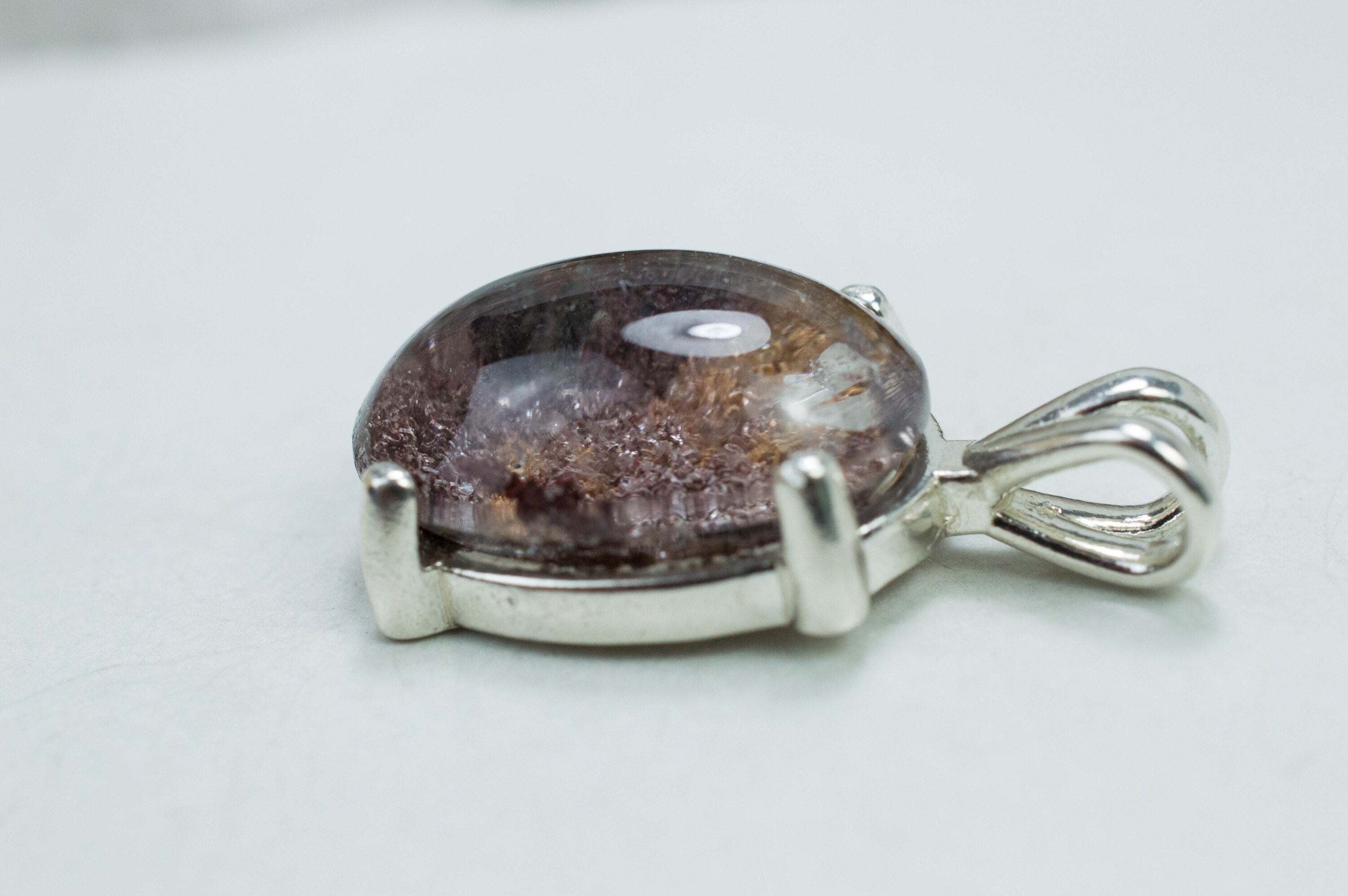 Garden Quartz Pendant, Natural Untreated Brazil Lodolite Quartz; 14.415cts - Mark Oliver Gems