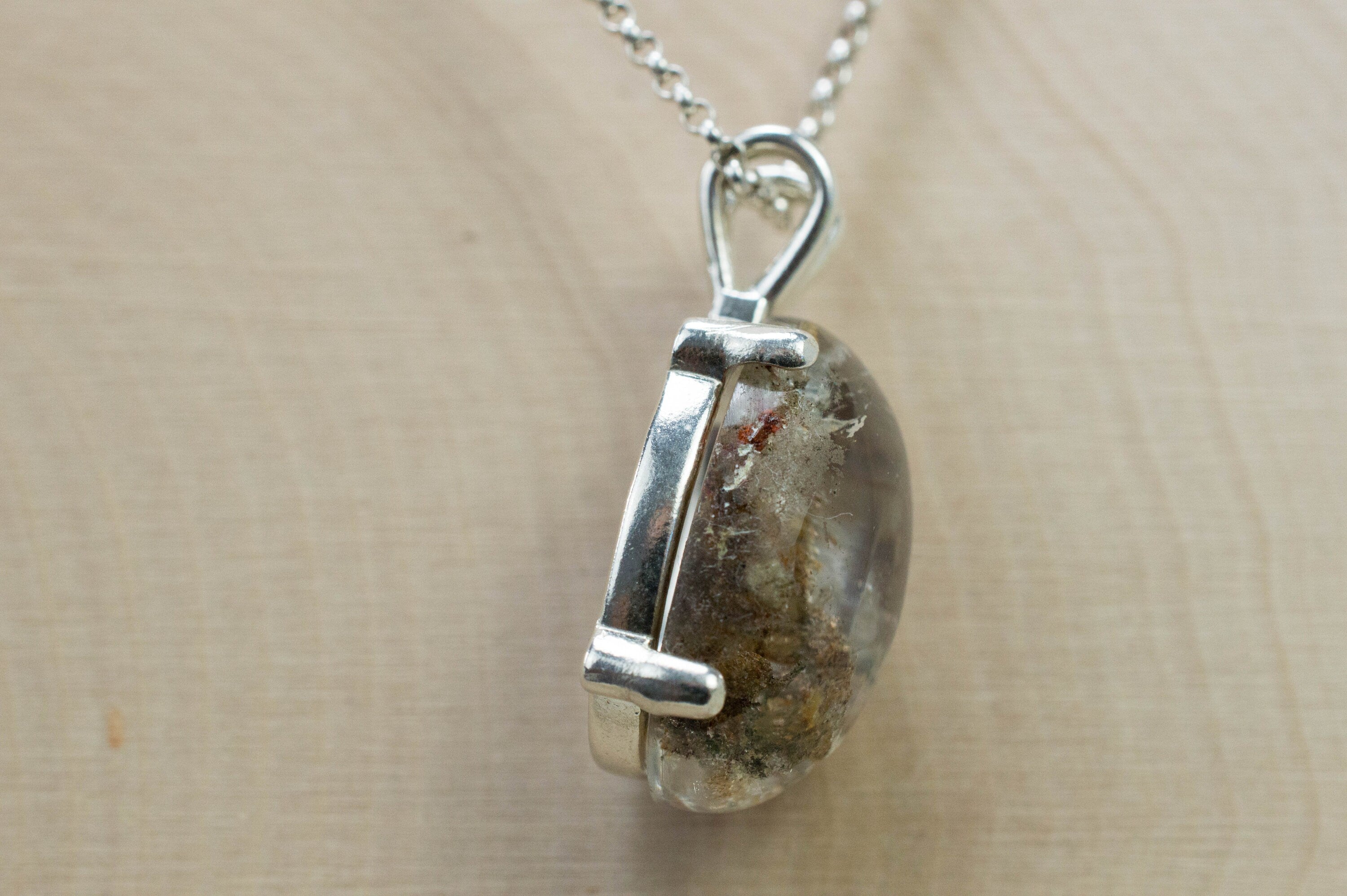 Garden Quartz Pendant, Natural Untreated Brazil Lodolite Quartz; 20.610cts - Mark Oliver Gems