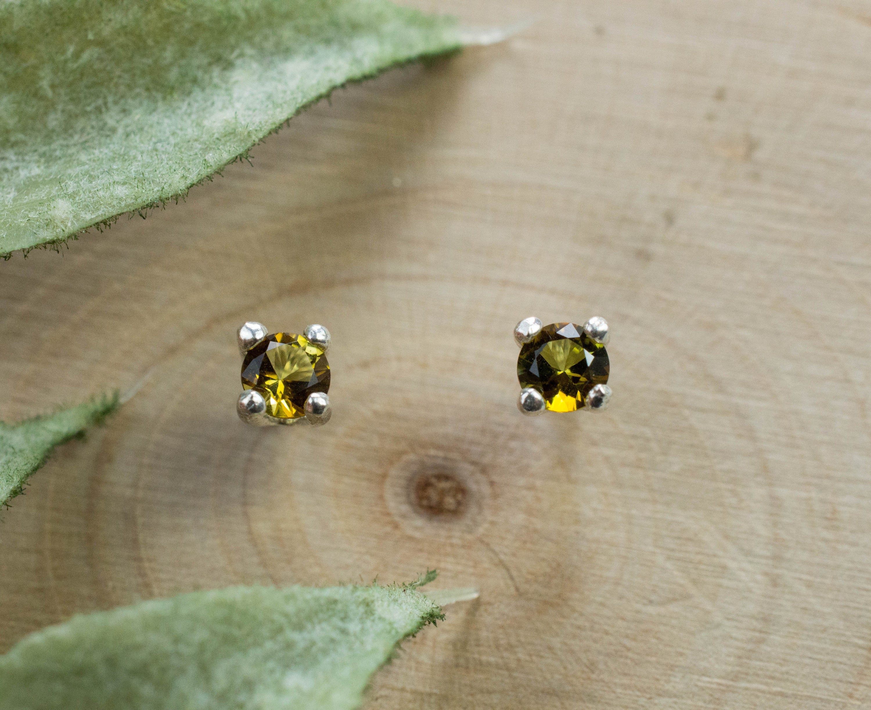 Tourmaline Earrings; Natural Untreated Brazil Dravite Tourmaline; 0.185cts - Mark Oliver Gems