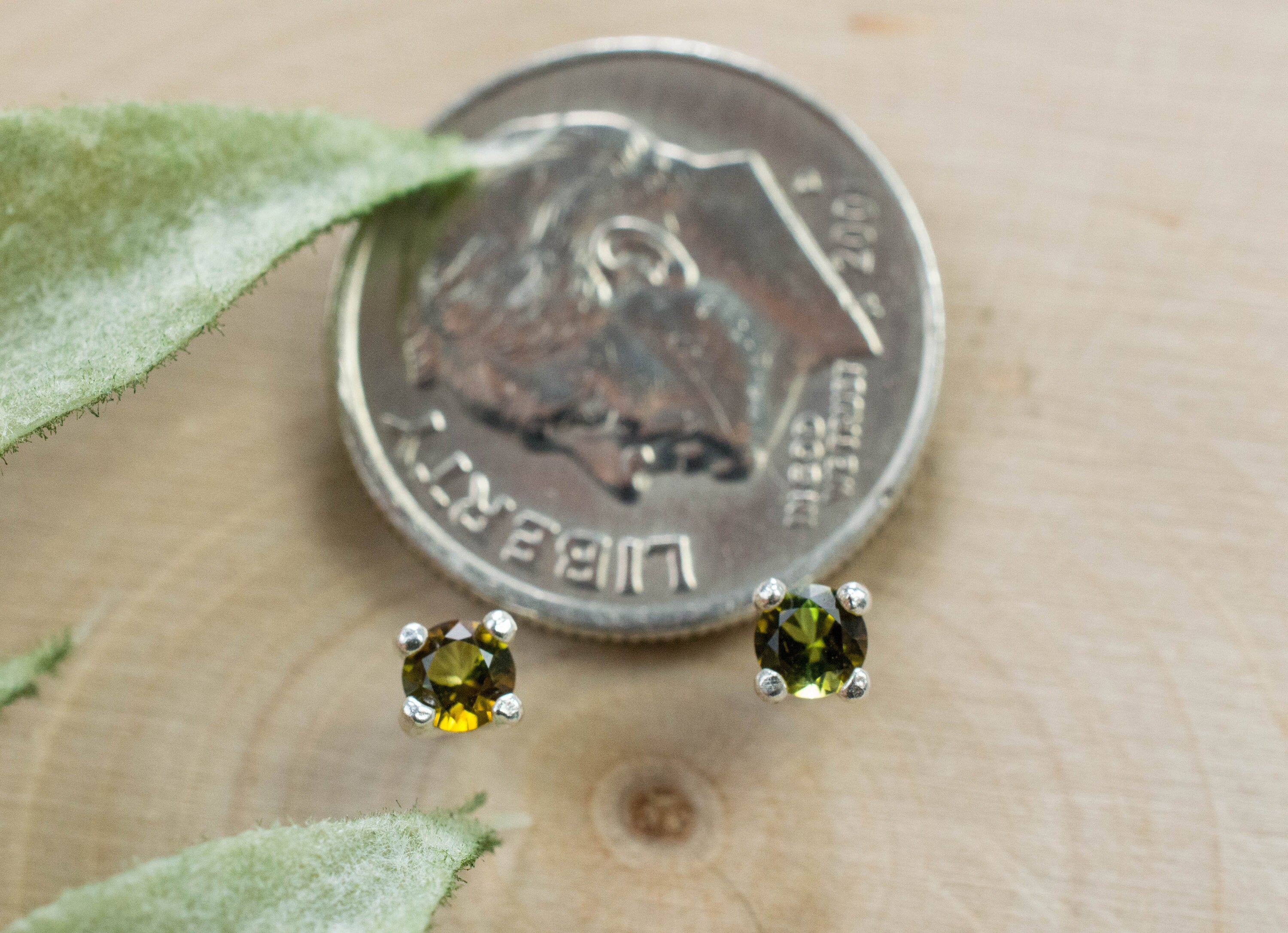 Tourmaline Earrings; Natural Untreated Brazil Dravite Tourmaline; 0.200cts - Mark Oliver Gems