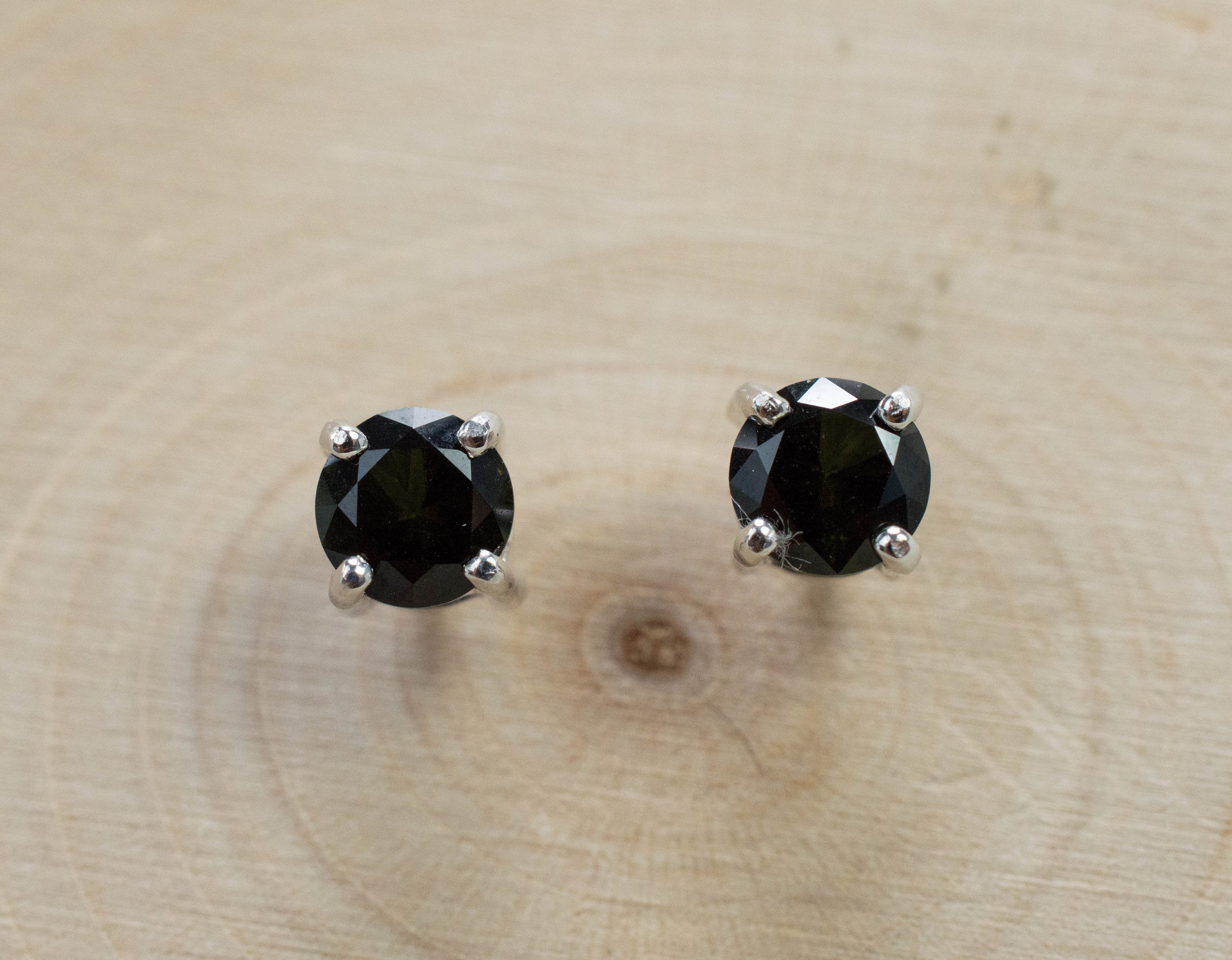 Tourmaline Earrings; Natural Untreated Brazil Dravite Tourmaline; 0.850cts - Mark Oliver Gems