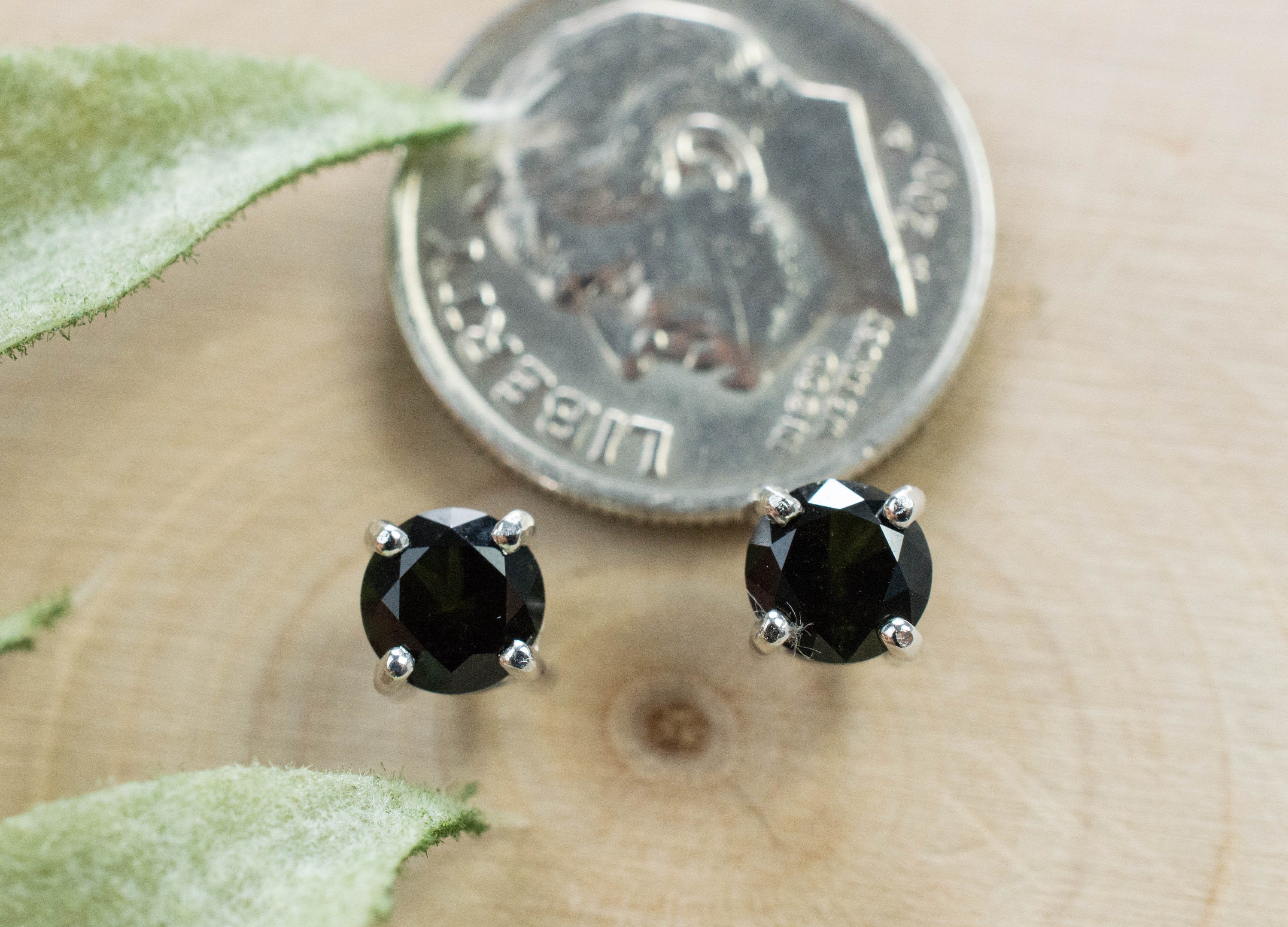 Tourmaline Earrings; Natural Untreated Brazil Dravite Tourmaline; 0.850cts - Mark Oliver Gems