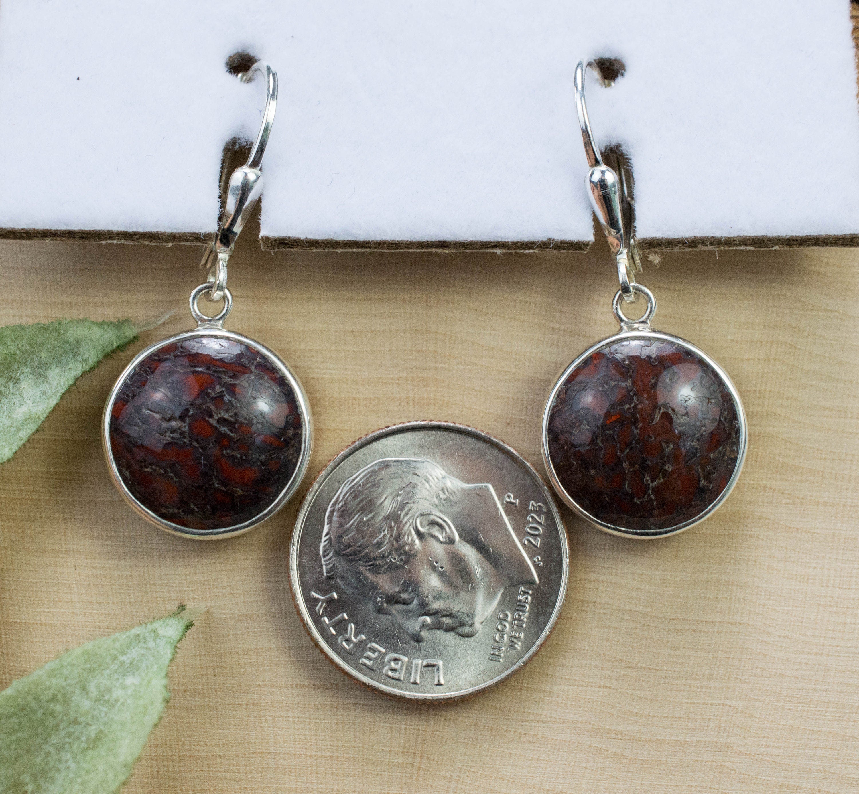 Dinosaur Bone Earrings; Natural Untreated Utah Dino Bone; 5.100g - Mark Oliver Gems