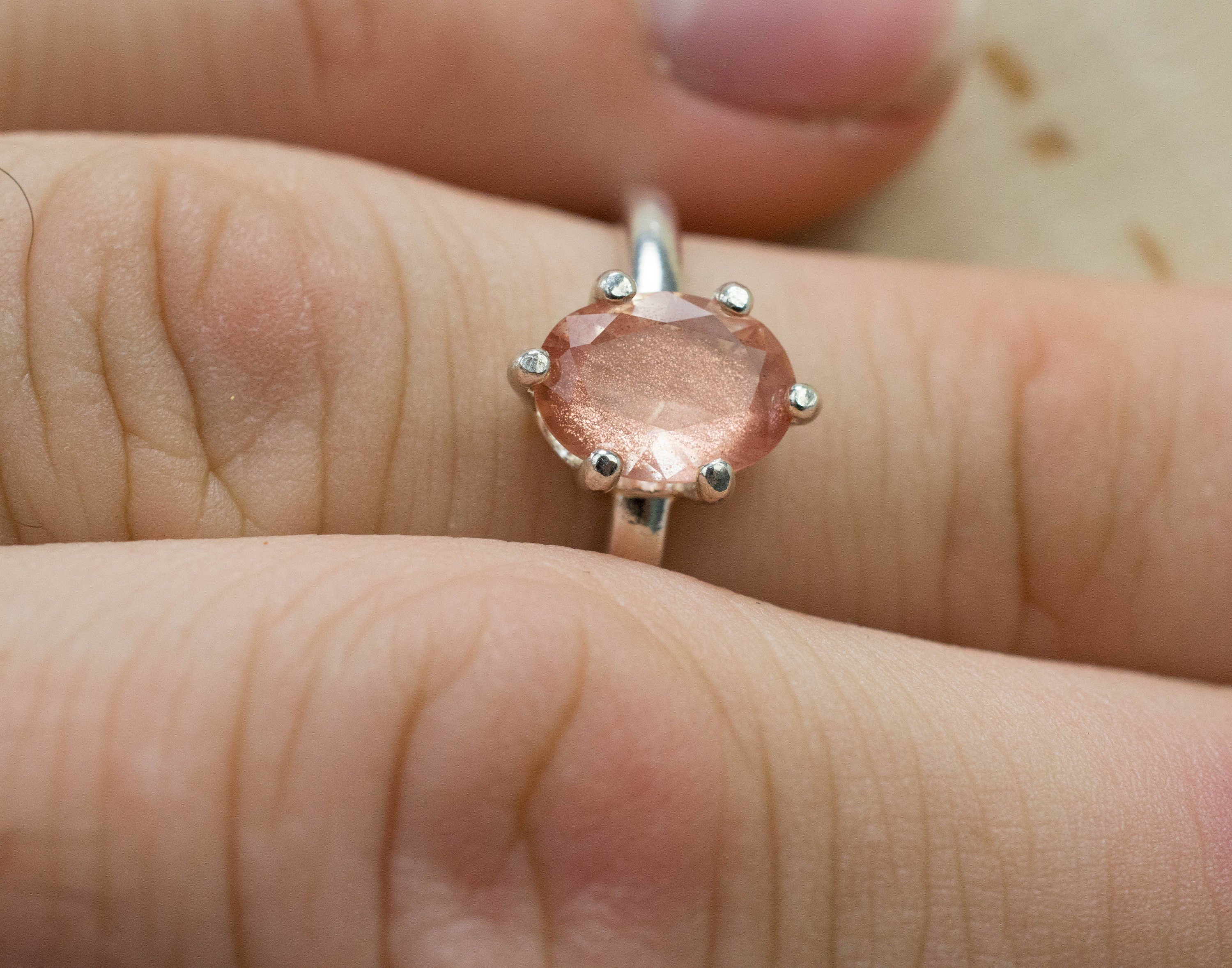 Oregon Sunstone Ring; Natural Untreated USA Sunstone; 1.260cts - Mark Oliver Gems