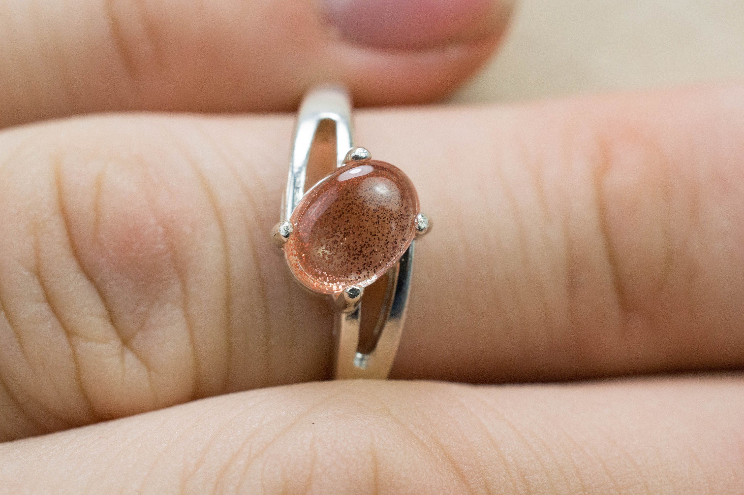 Oregon Sunstone Ring; Natural Untreated USA Sunstone; 1.280cts - Mark Oliver Gems