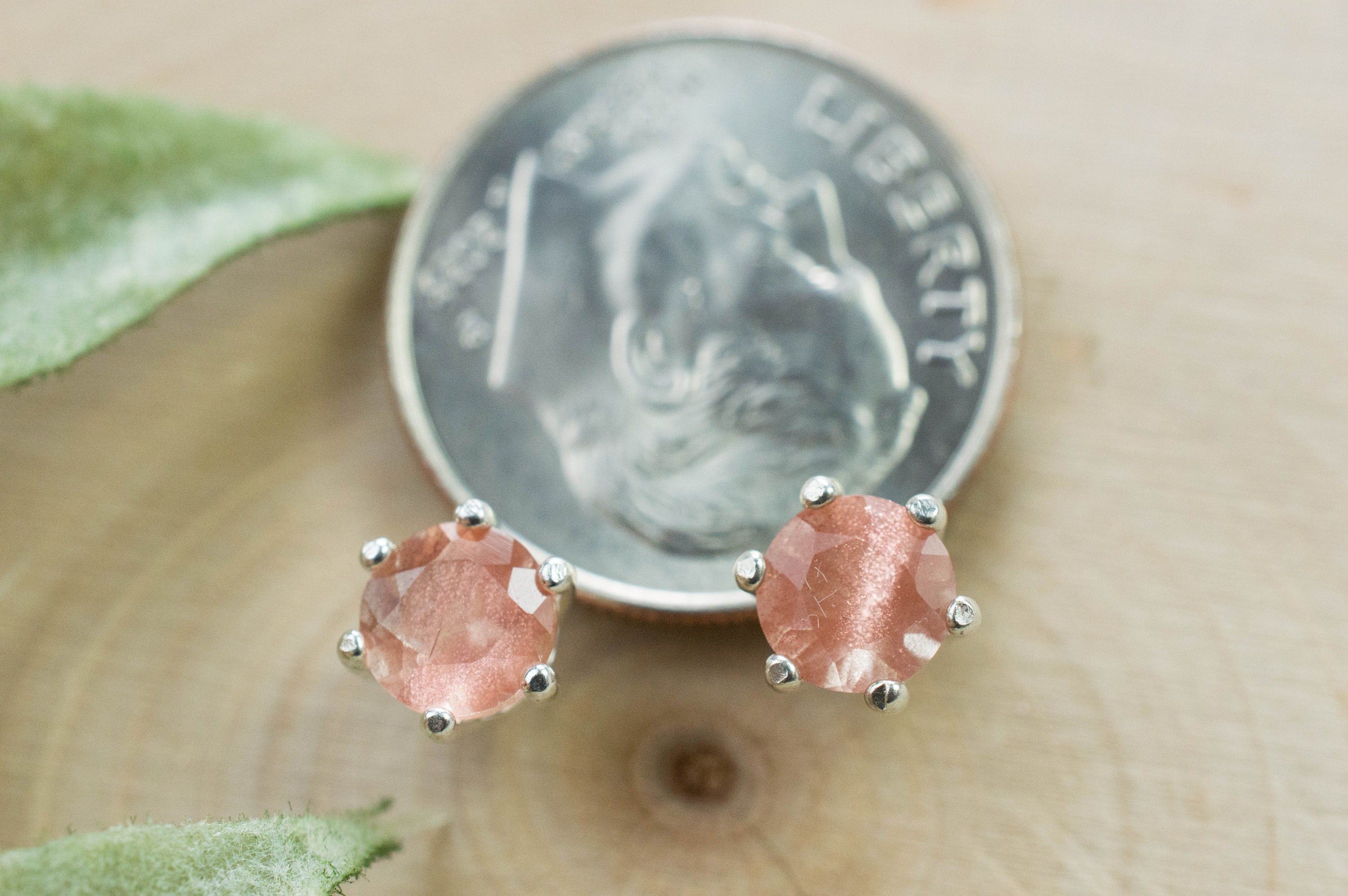 Oregon Sunstone Earrings; Natural Untreated USA Sunstone; 0.905cts - Mark Oliver Gems