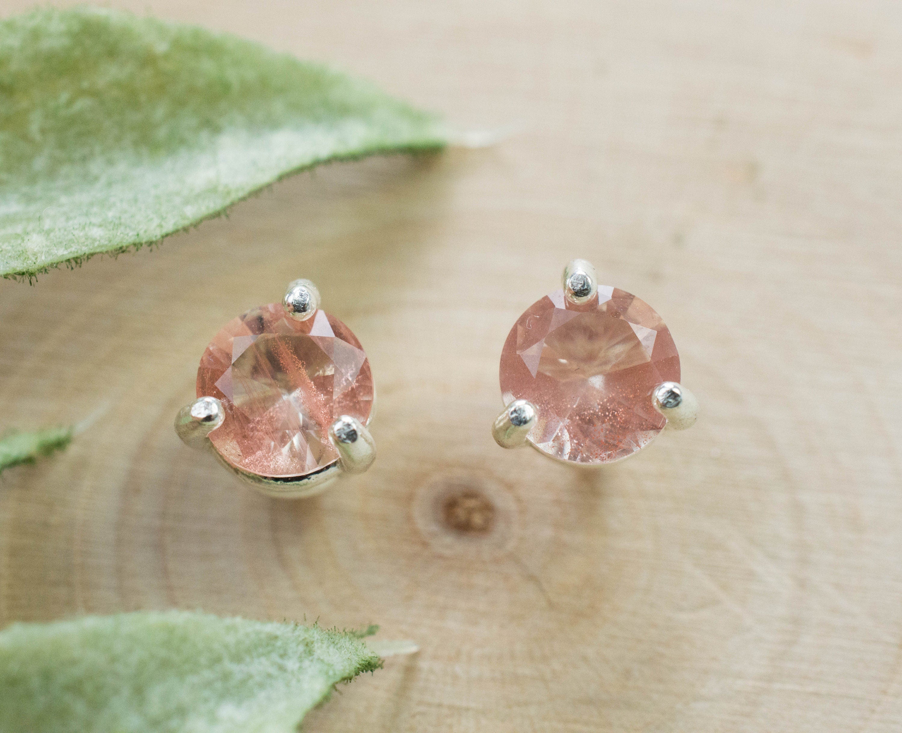 Oregon Sunstone Earrings; Natural Untreated USA Sunstone; 1.145cts - Mark Oliver Gems