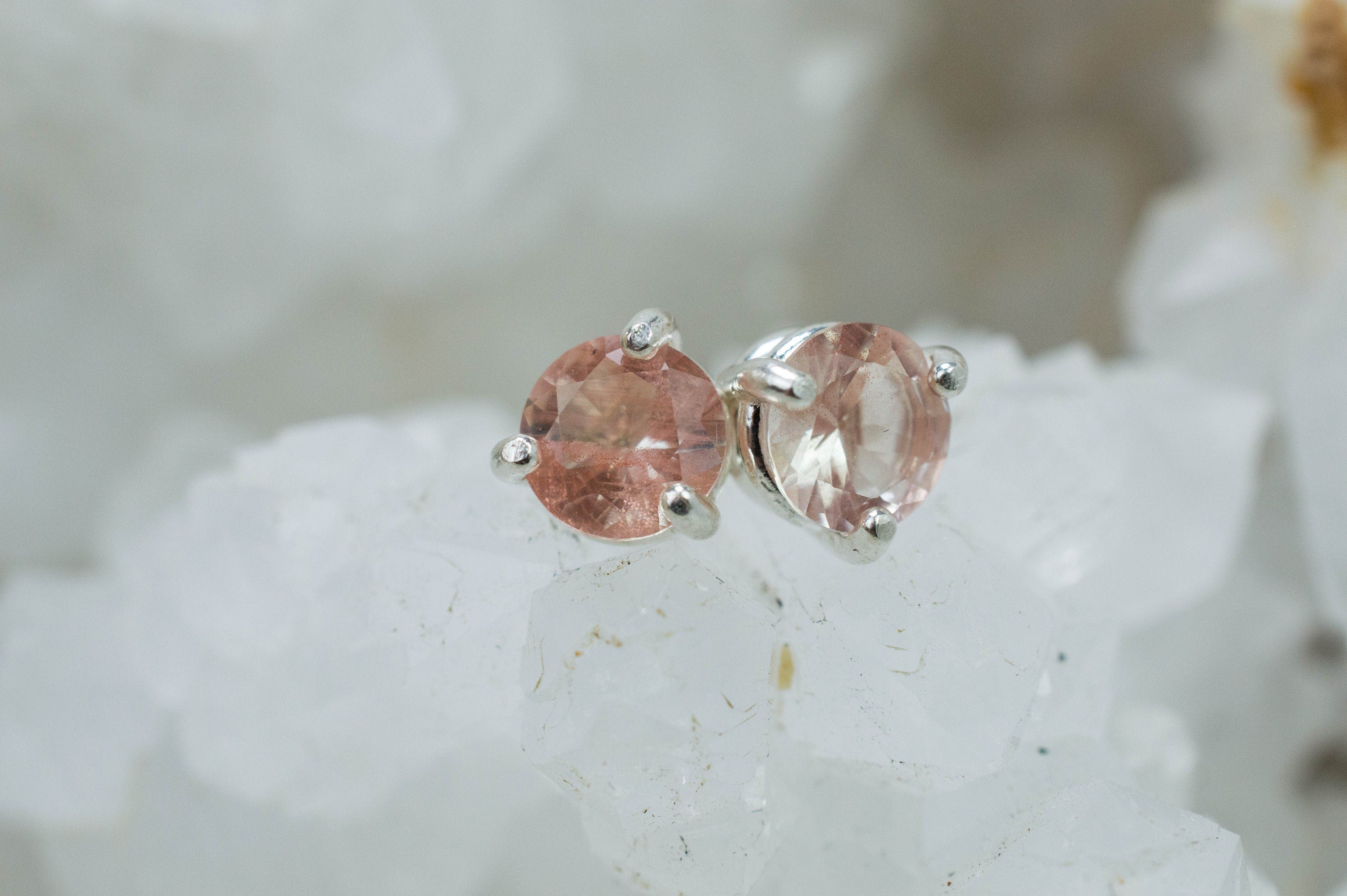 Oregon Sunstone Earrings; Natural Untreated USA Sunstone; 1.145cts - Mark Oliver Gems