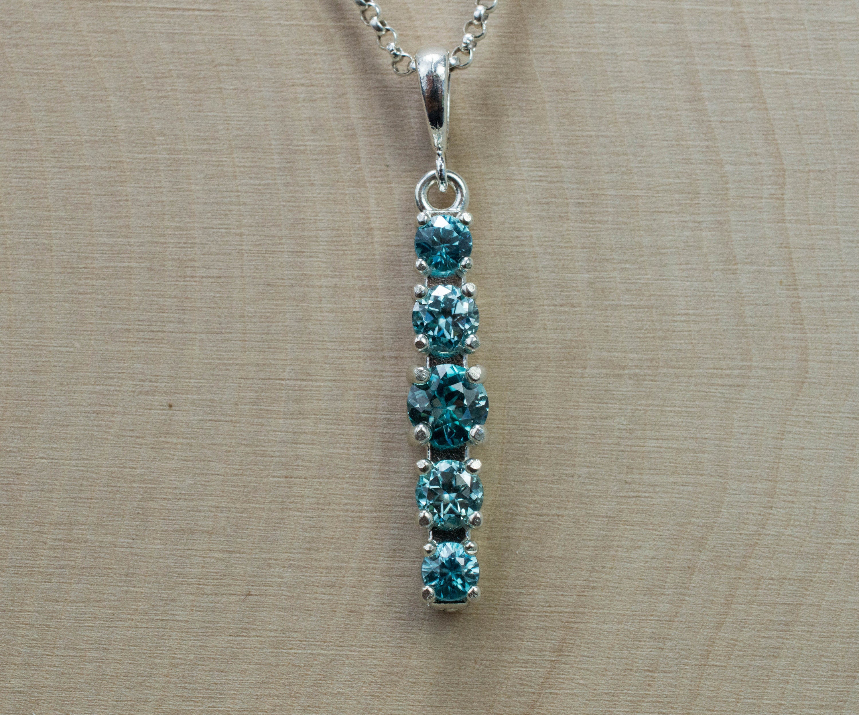 Blue Zircon Pendant, Genuine Cambodia Zircon; 2.155cts - Mark Oliver Gems