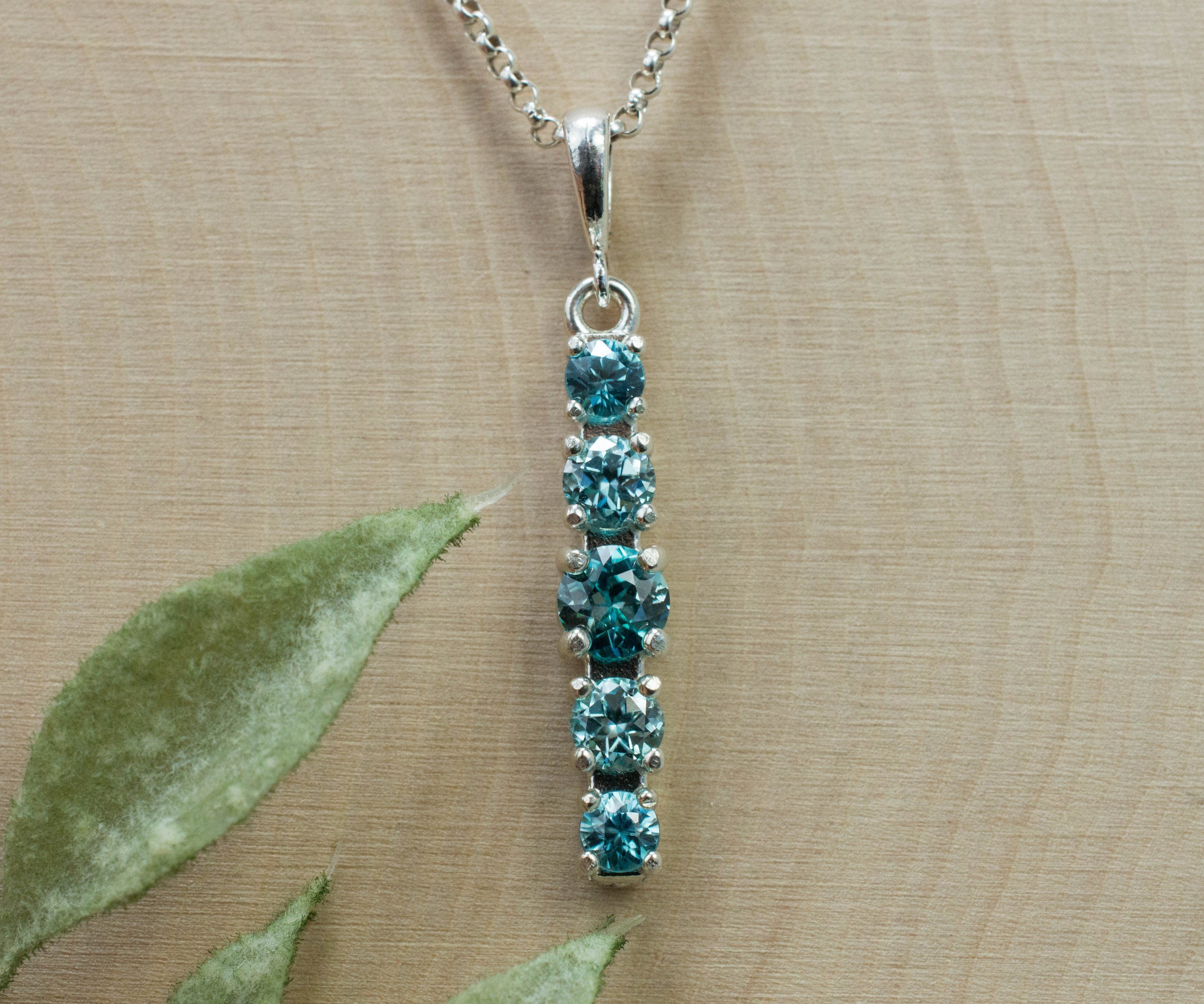 Blue Zircon Pendant, Genuine Cambodia Zircon; 2.155cts - Mark Oliver Gems