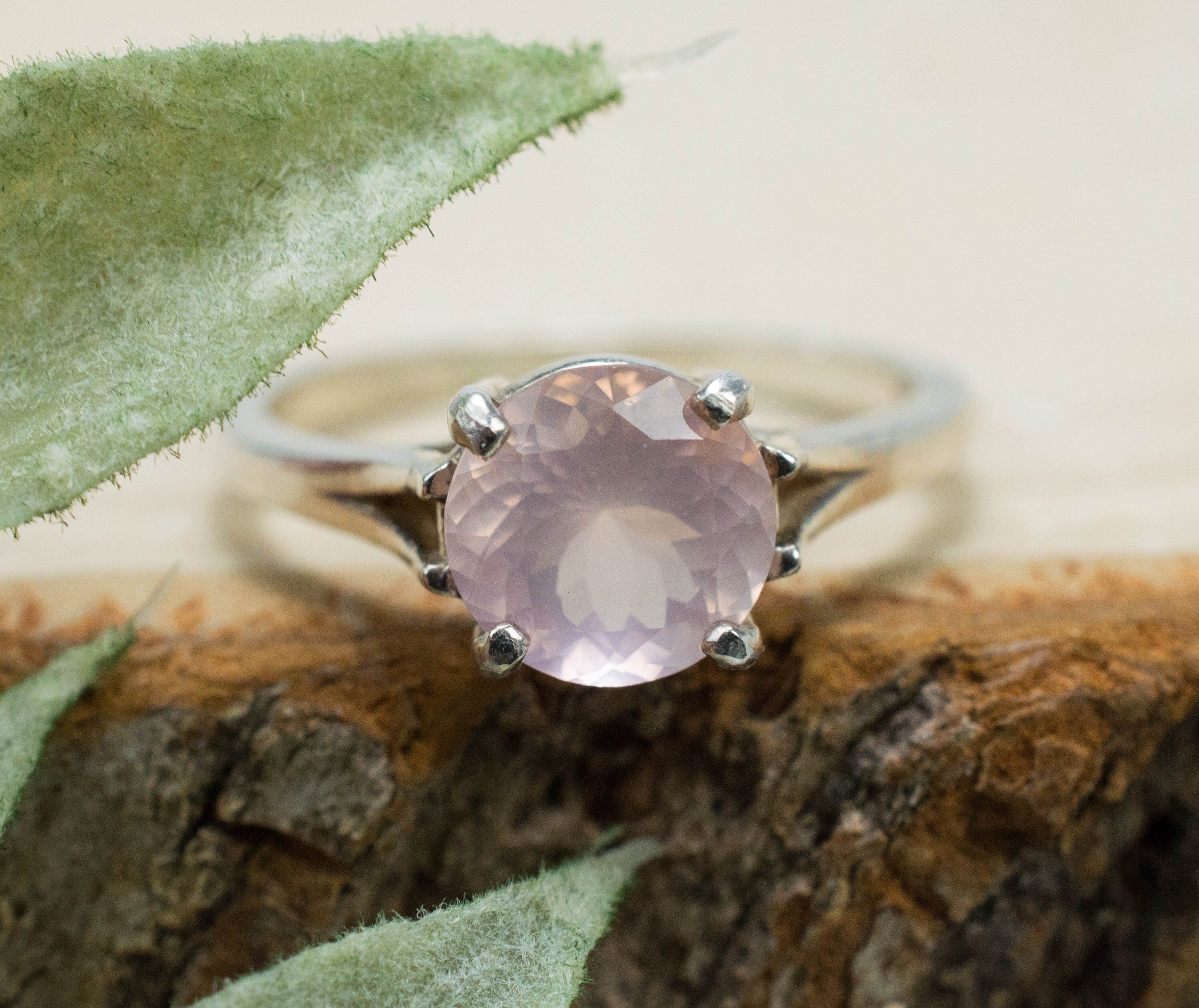 Rose Quartz Ring; Natural Untreated Brazil Quartz; 1.405cts - Mark Oliver Gems