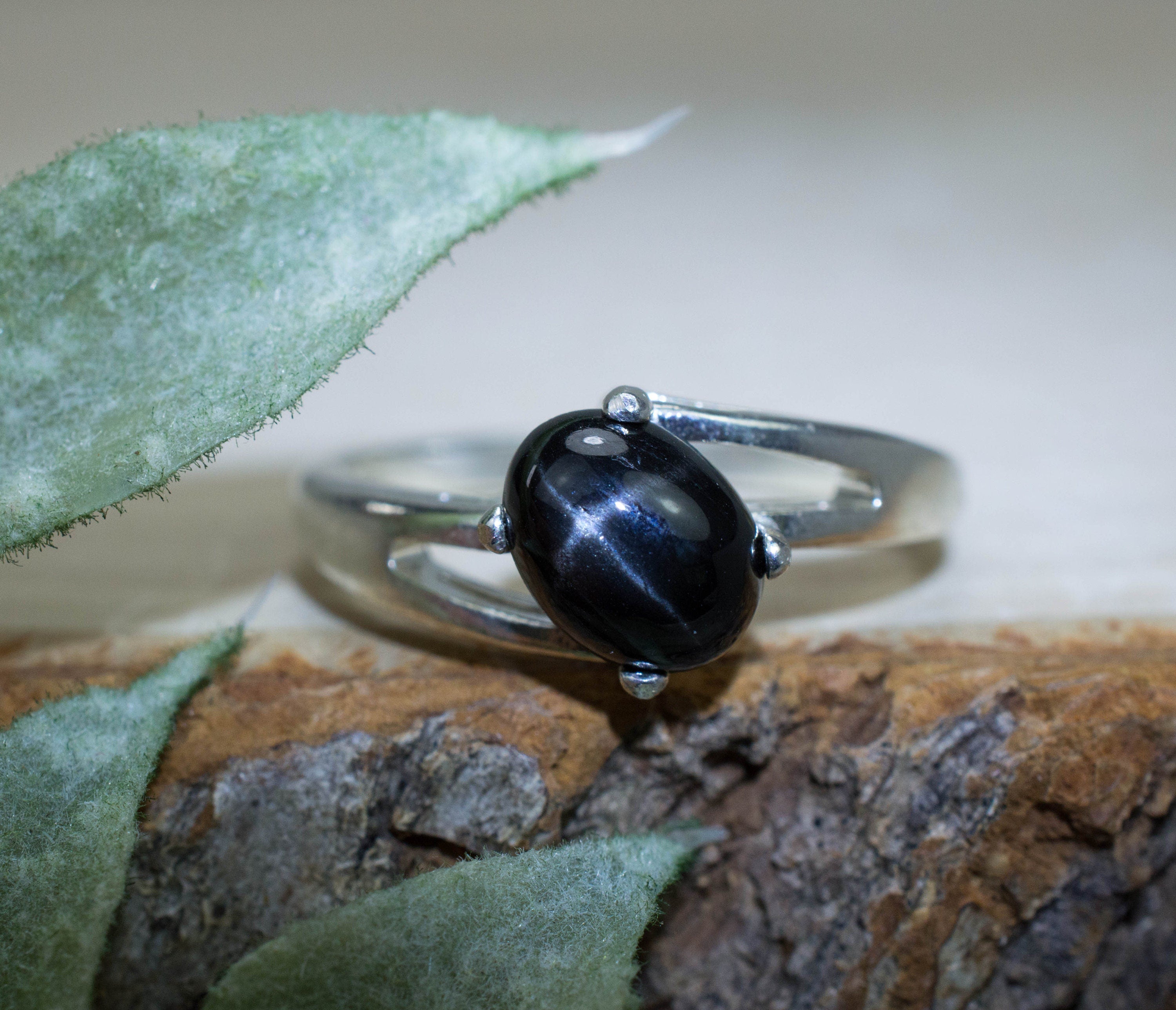 Star Diopside Ring; Natural Untreated Indian Star Diopside; 1.675cts - Mark Oliver Gems