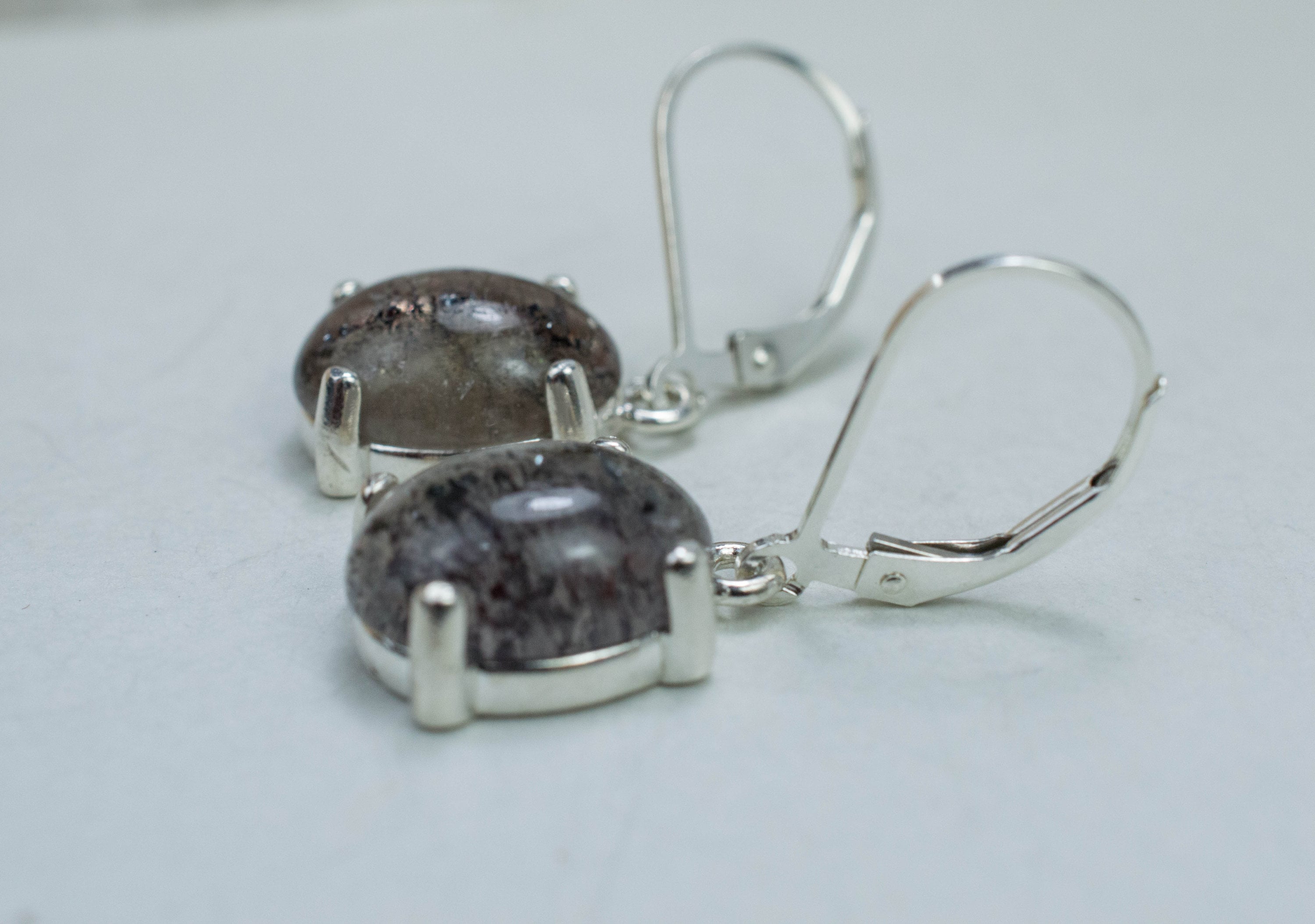 Super Seven Quartz Earrings, Natural Untreated Brazil Quartz; 8.175cts - Mark Oliver Gems