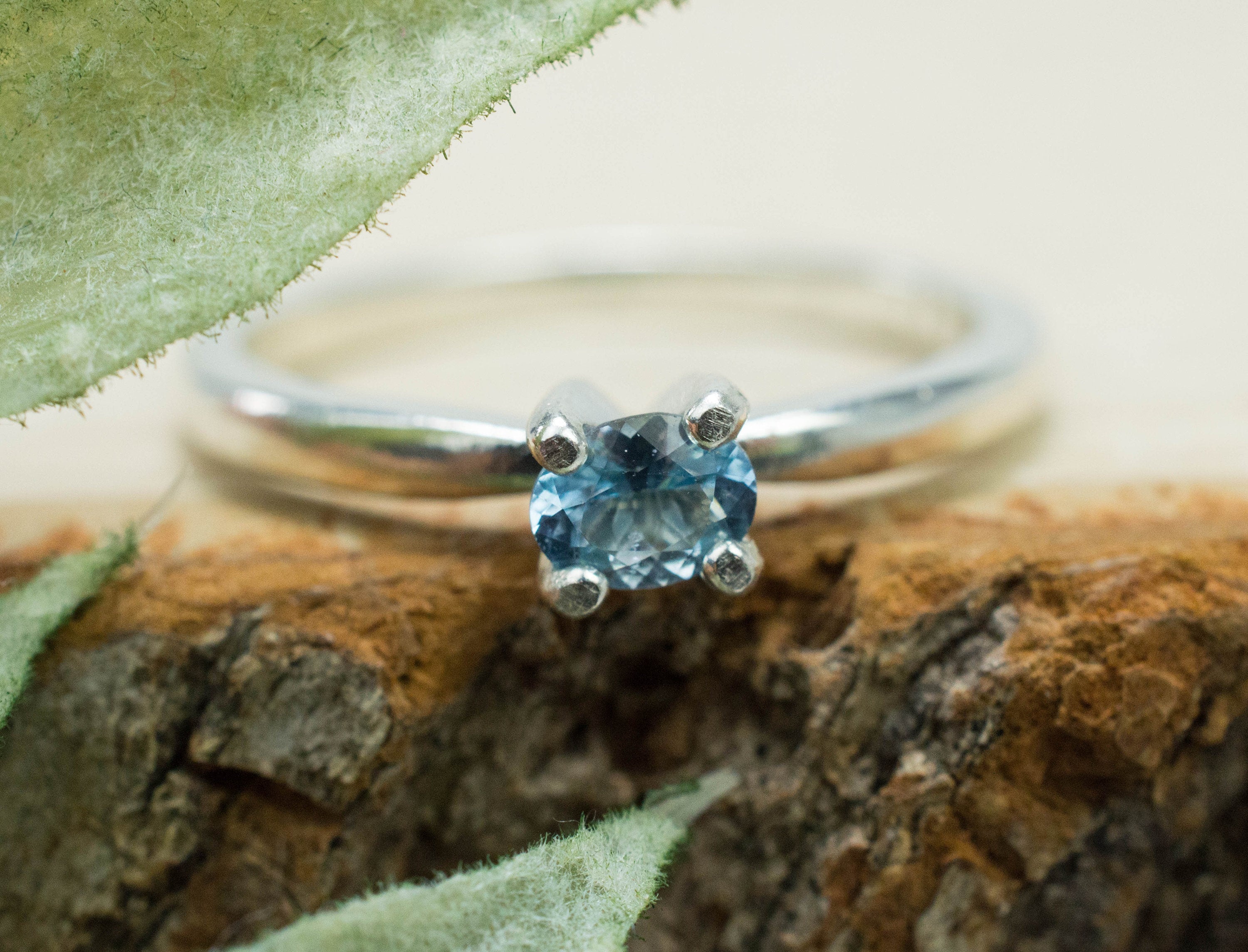 Aquamarine Ring, Genuine Untreated Nigeria Aquamarine; 0.210cts - Mark Oliver Gems